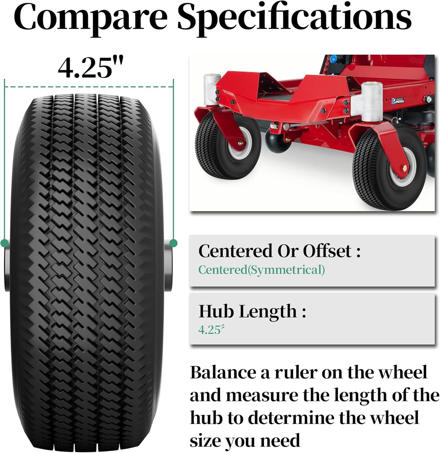 105-3471 Front Wheel Compatible with To-ro TimeCutter Front Wheel and Exmark Quest Z-Turn Riding Mowers 10″ X 4″ 3/4″ Axel Tire Size 4.10/3.50-4 Wheel Assembly Tires