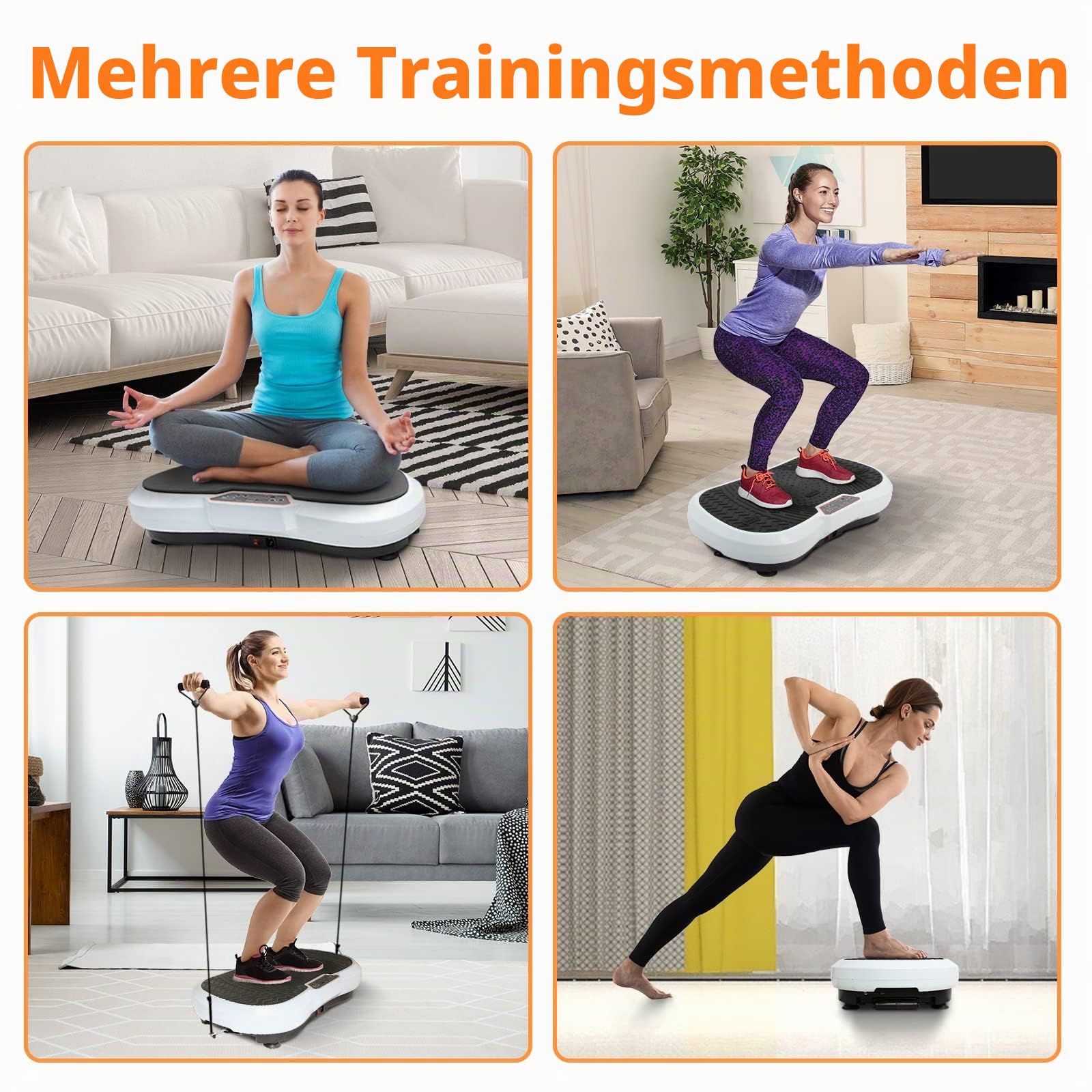 Leogreen Plateformes Vibrantes Fitness Vibrationsplattformen und oszillierende Plattformen, weiß/schwarz, 69 x 39 x 13 cm