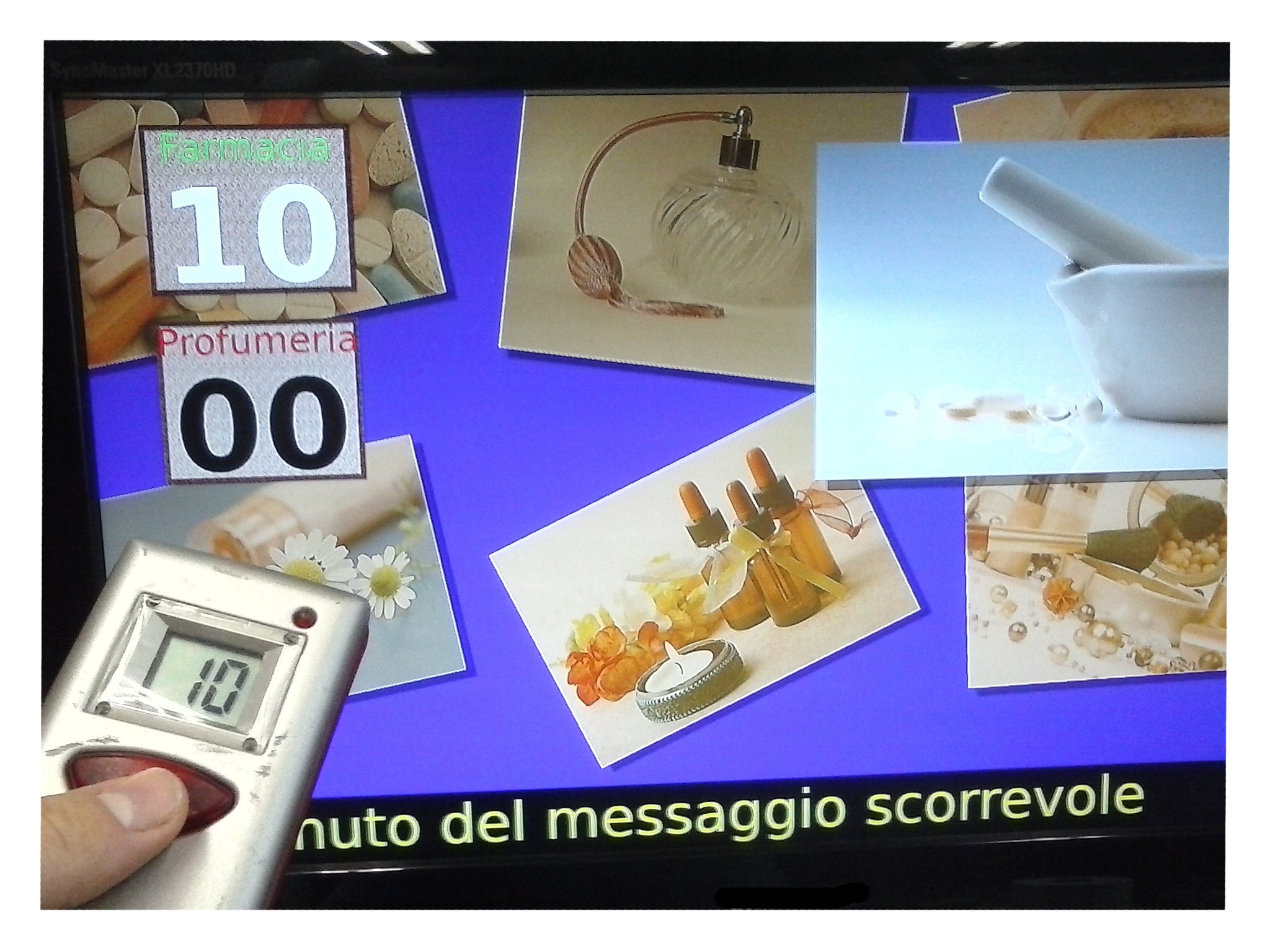 Impretech International GroupTake a Number System Queue Calling System for Bakeries and GREENGROCER'S Shops - 2 Services Eturnix with Costomized Video Photo and Logo + Remote Control