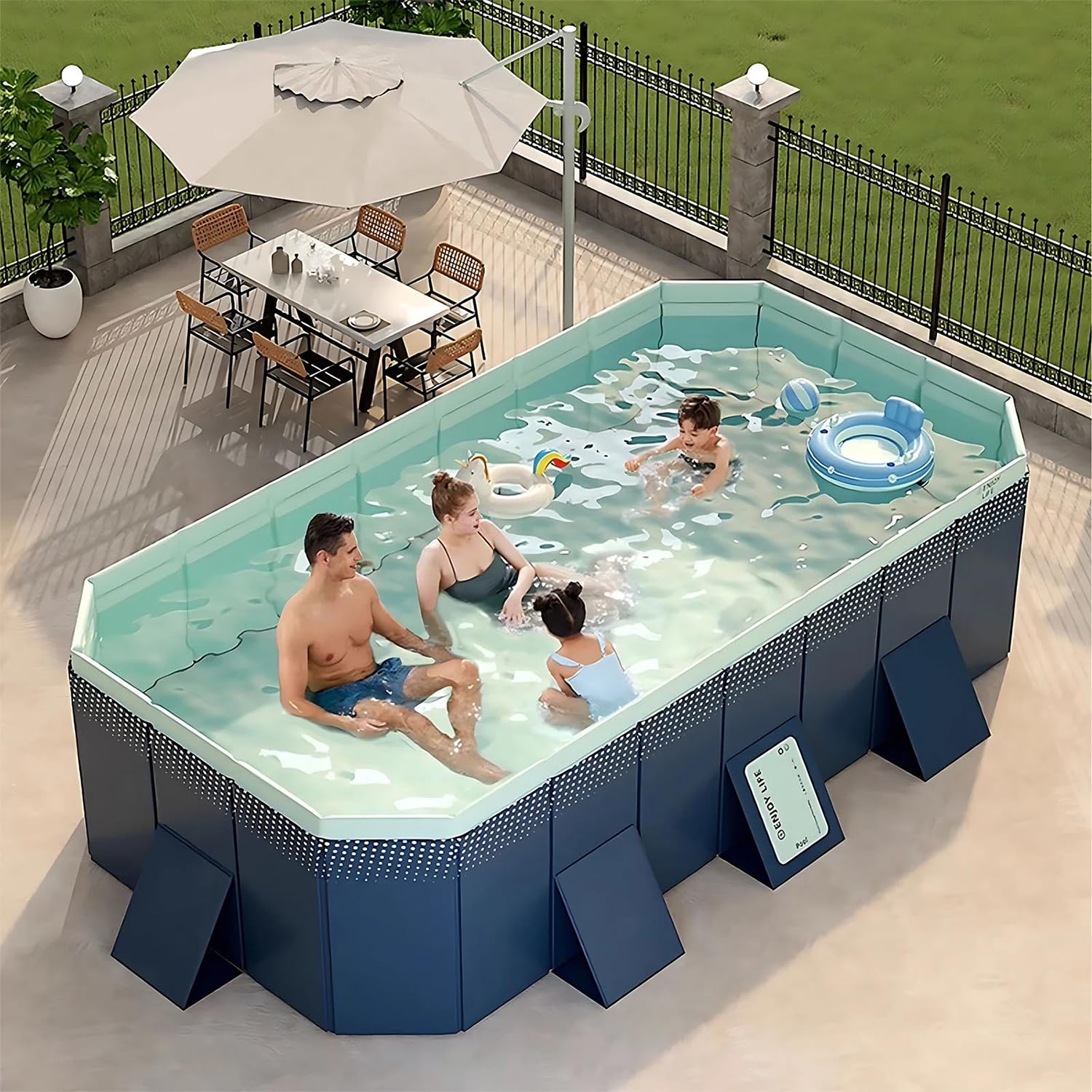 Amazon.com: Foldable Swimming Pool, Non-Inflatable Kids' and