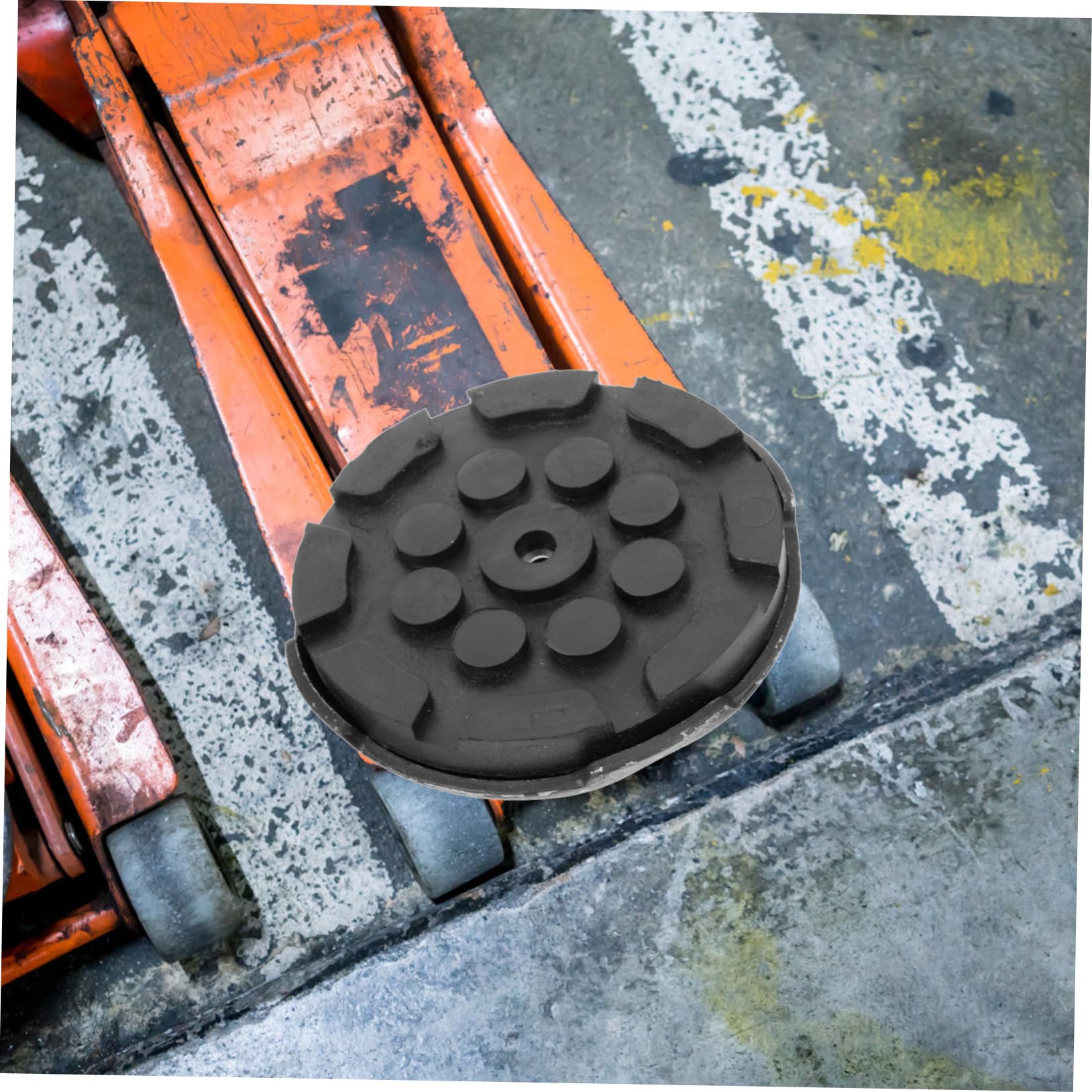 Adattatore per Martinetto Idraulico da 3 Tonnellate Base in Gomma e Acciaio, Design Orizzontale Vassoio per Sollevatore Auto, Facile da Usare e Resistente