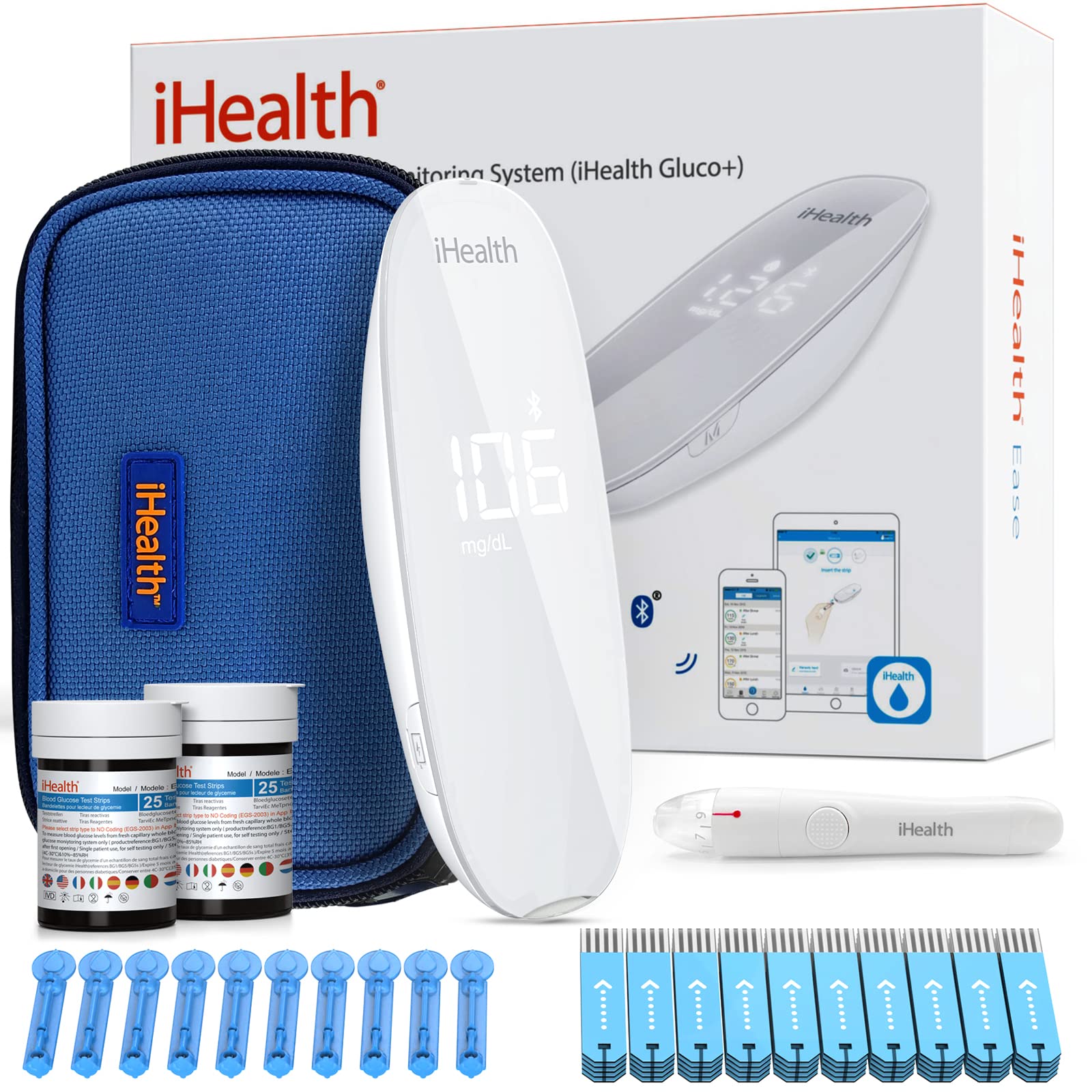 Buy i Gluco Plus Blood Sugar Monitor Kit Smart Bluetooth Glucose Meter