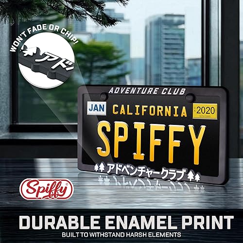 Miniatura 6 de Spiffy Marco de matrícula japonés | Soporte de etiqueta JDM Accesorios de club de aventura de Japón | Gran regalo para los amantes del anime Soporte