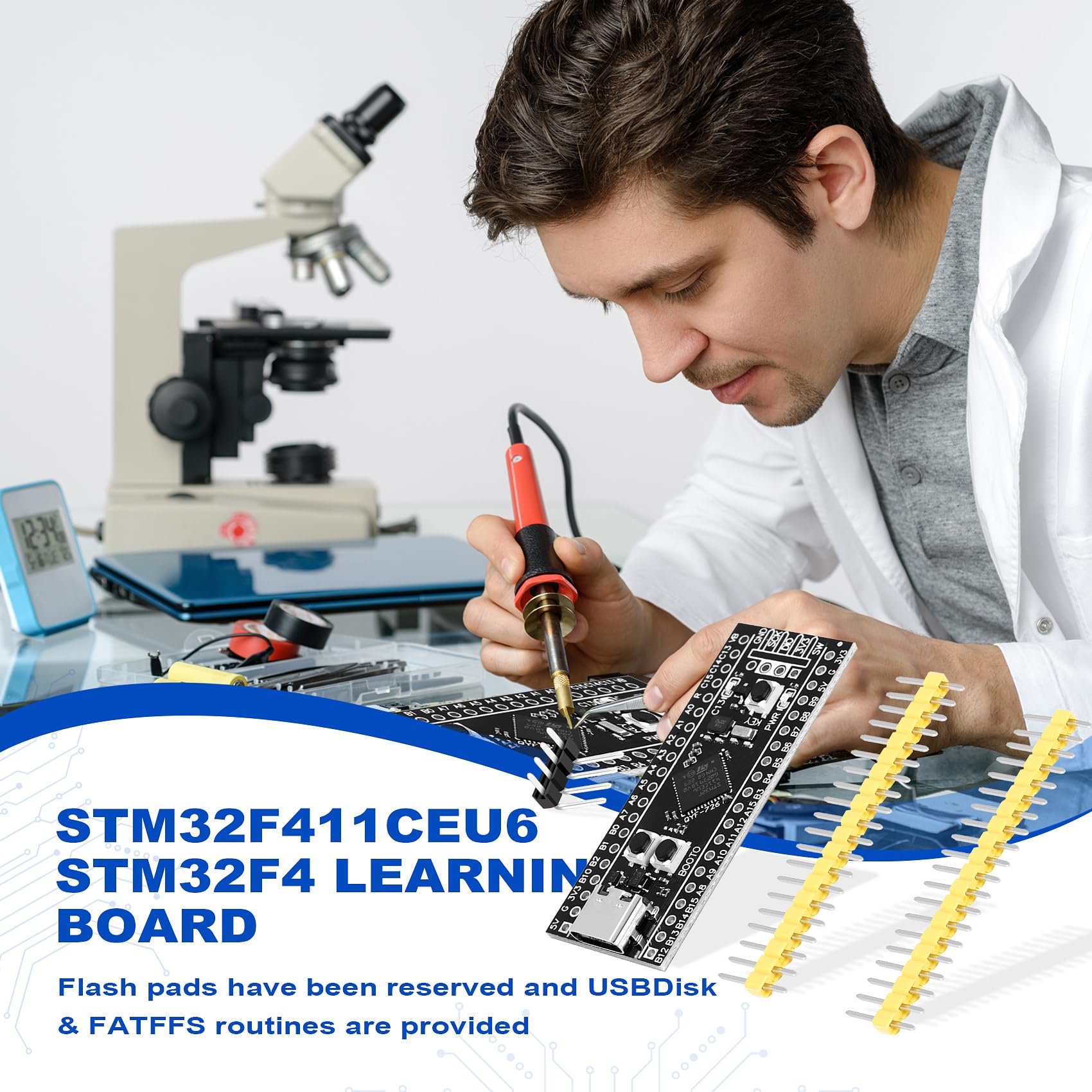 STM32F411 - Tavola di sviluppo STM32F411CEU6 STM32F4, supporto per programmazione MicroPython