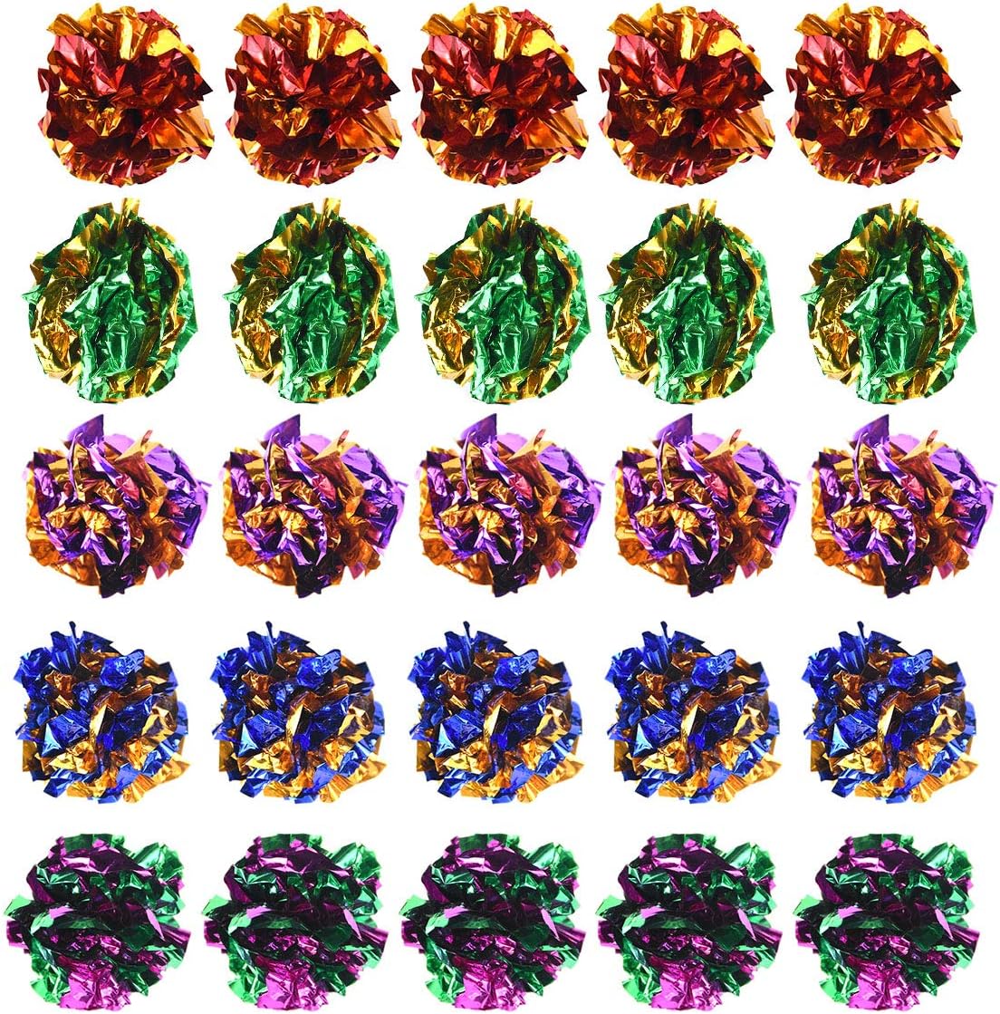 20PCS Colorful Crinkle Balls Cat Toys, Cats Toys Balls, Cat Interactive Toys, Mylar Balls Crinkle Balls Kitten Toys, Cat Toys Balls Rustle Sound Ball Fun Toy for Cats Kitten Dog Playing