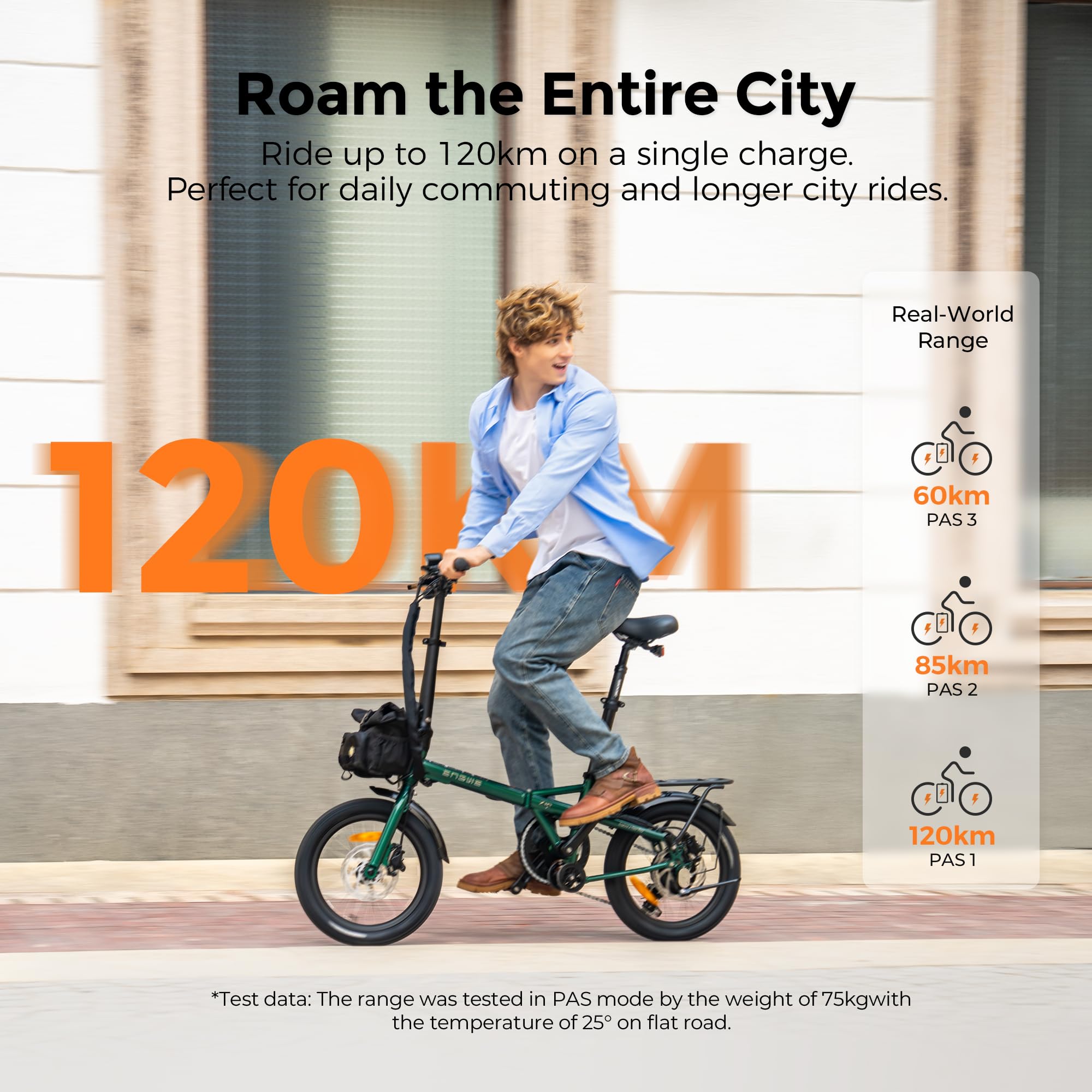 ENGWE ZIP Bici Elettrica Pieghevole, E-Bike Urbana Leggera da 16,9 kg, Autonomia di 120 km (PAS 1), Batteria Rimovibile da 36 V 10 Ah, Motore da 250 W, Sensore di Coppia e Freni Idraulici