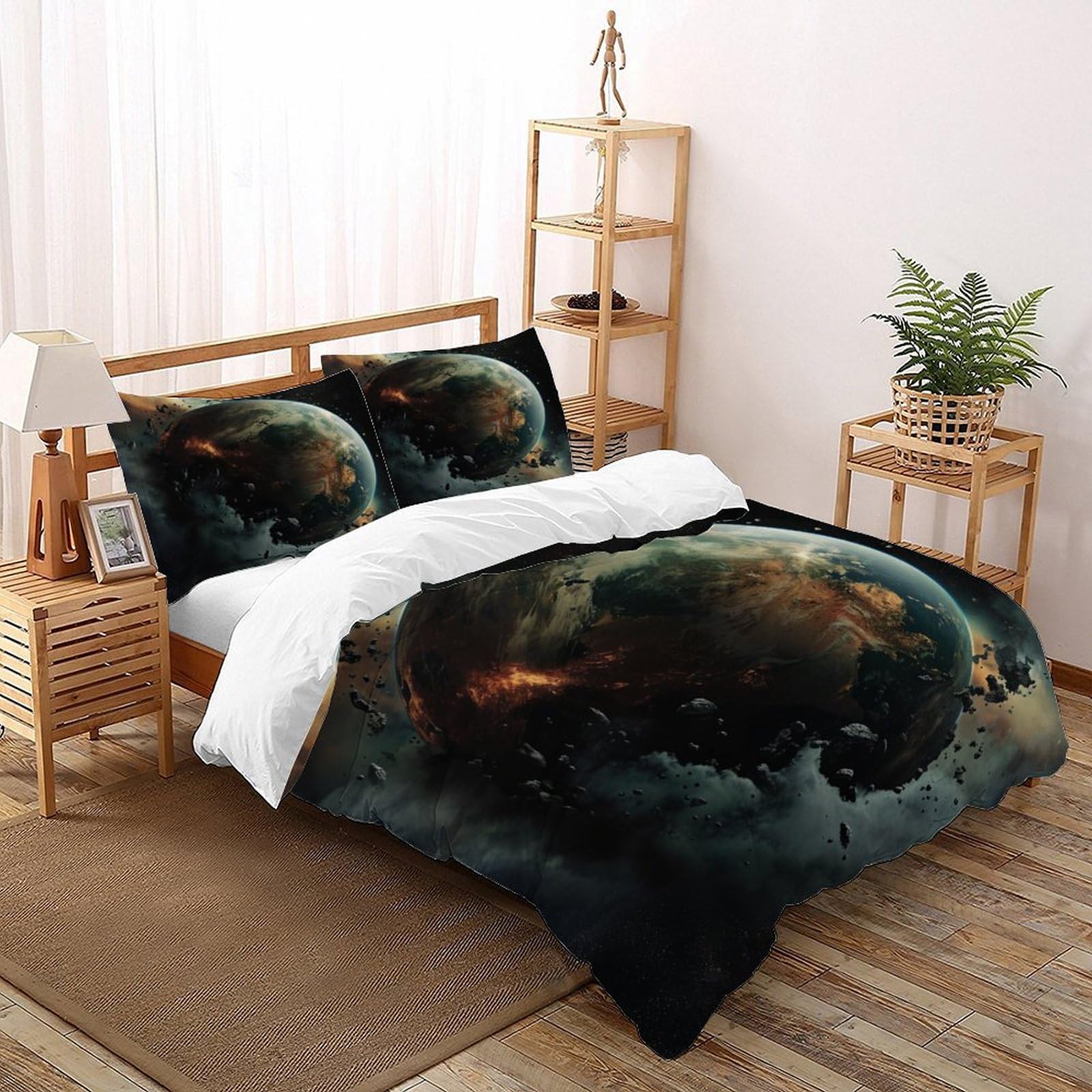 Housse de couette 2 pièces douce au toucher motif animalier