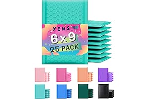 Teal Poly Bubble Mailers 6x9 Inches (25 Pack)