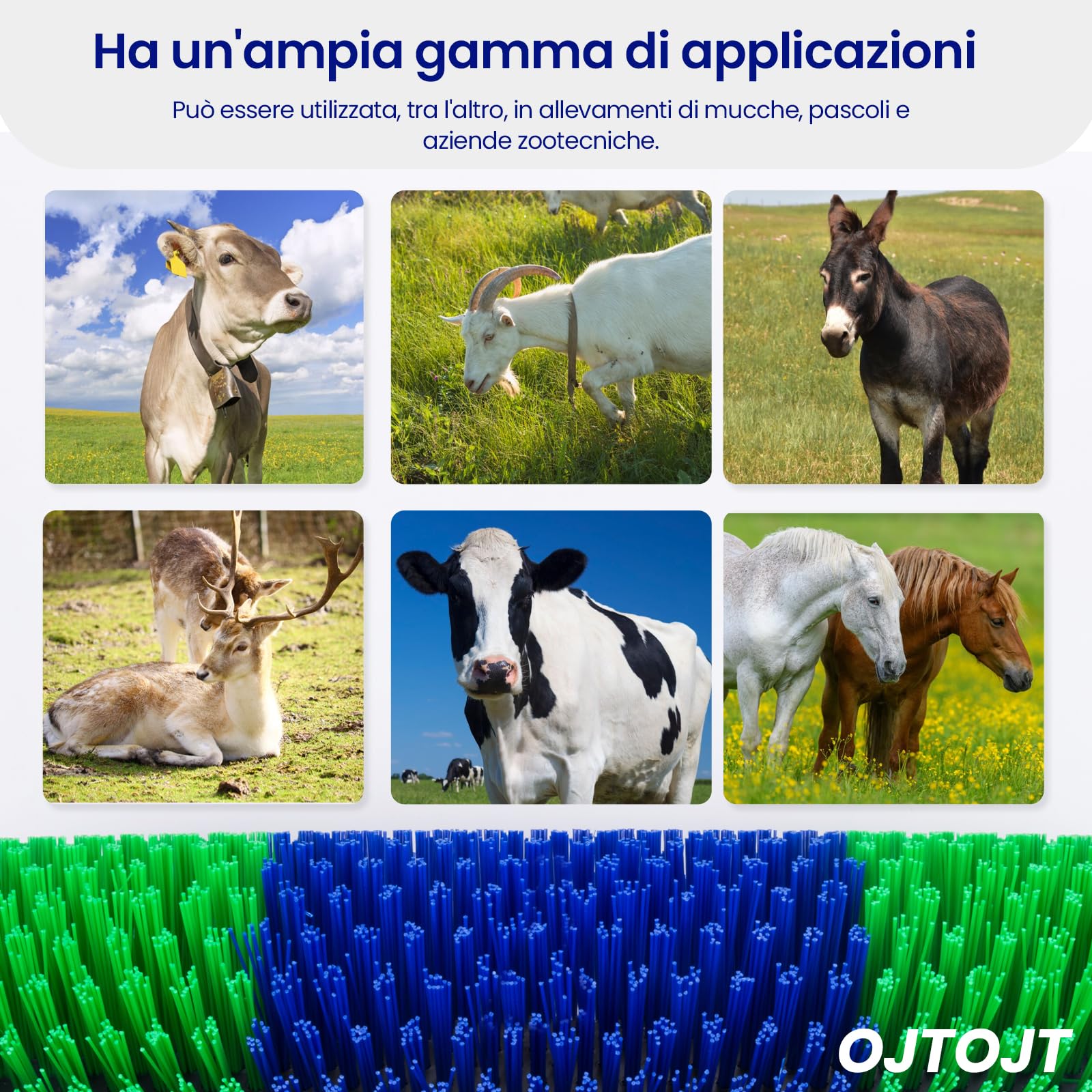 Spazzola per Tiragraffi per Bestiame,OJTOJT Spazzola per Cavalli 44X20X10CM Tiragraffi per Mucche Spazzola per Mucca per Alleviare Prurito alla Schiena,per Cavalli,Maiali (44X20X10CM, unità, 2)