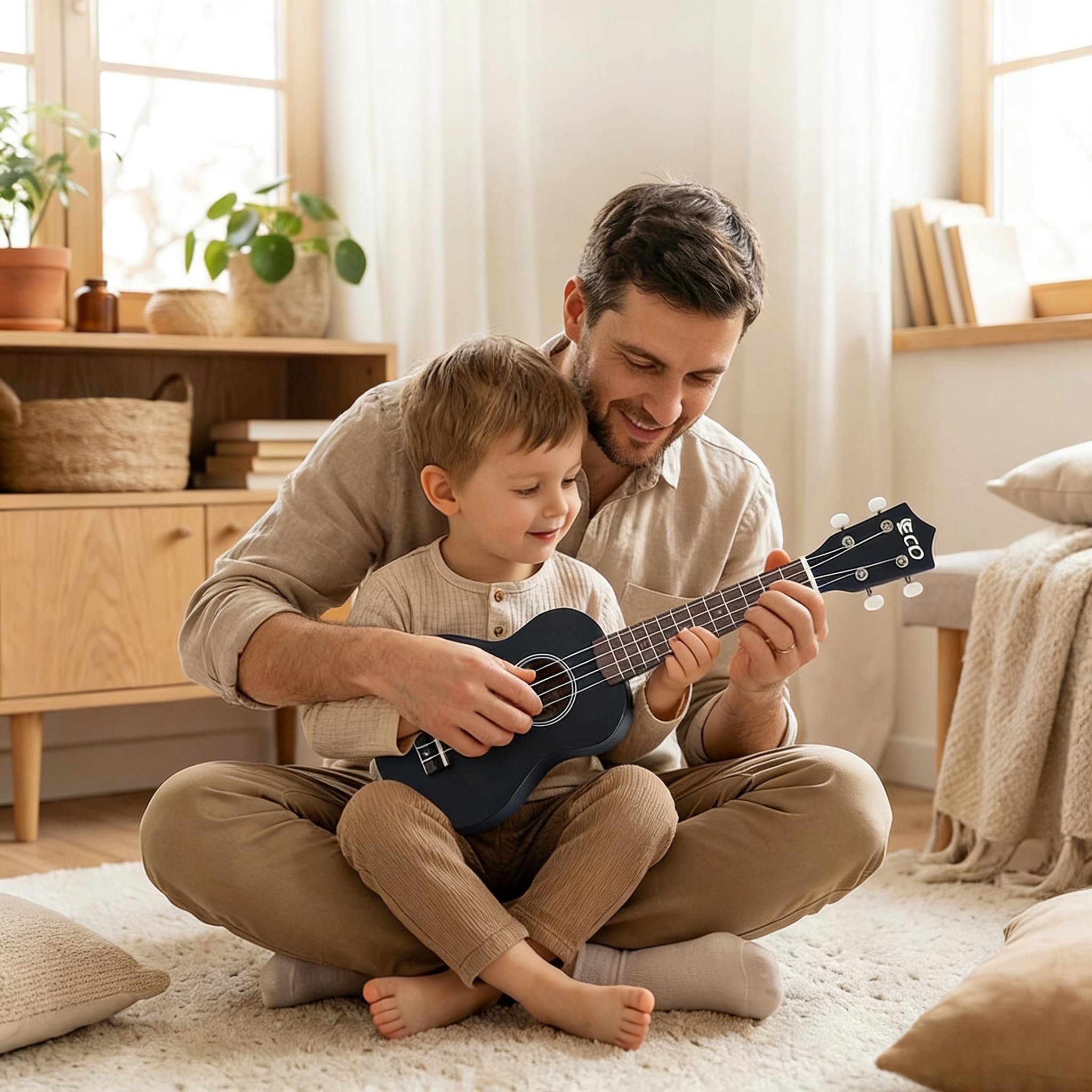 Kit de débutant ukulélé soprano pour enfants et débutants, Ukelele 21 pouces avec recueil de chansons, étui, sangle, accordeur, cordes et médiators