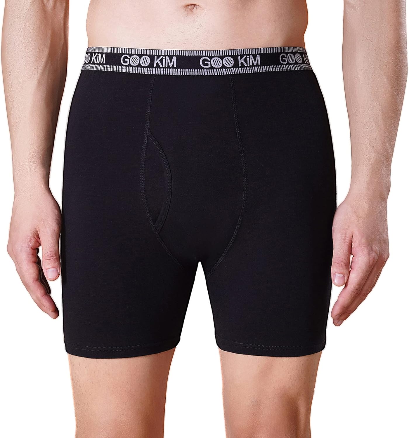 FixtureDisplays® 5PK Men's Soft Cotton Boxer Briefs Fly Front Underwear Size: M. Fit for Waist Size: 27.6". 21811NEW-M-1D