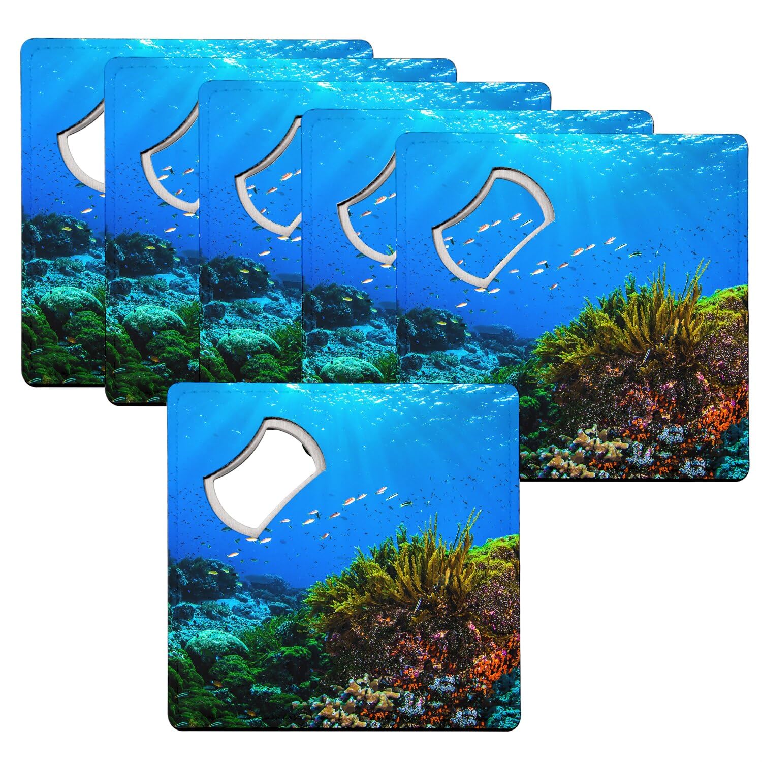 Sous verre décapsuleur poisson fini les taches de table lot de 6