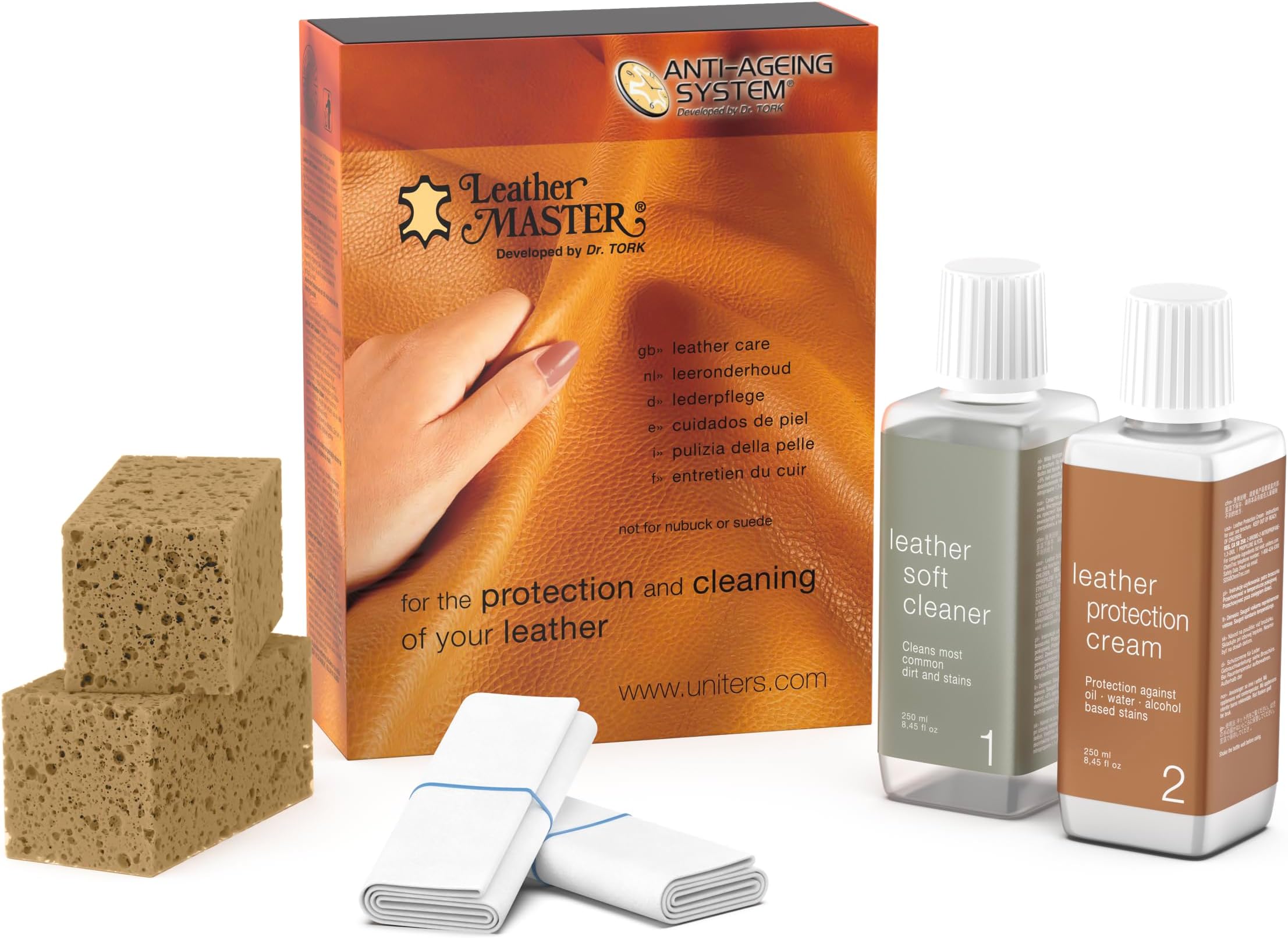 250ML LEATHER CARE KIT - Cleaning Kit Contains The Cleaner, Conditioner, Sponge, And Products For All Leather Car Interior And Furniture Detailing