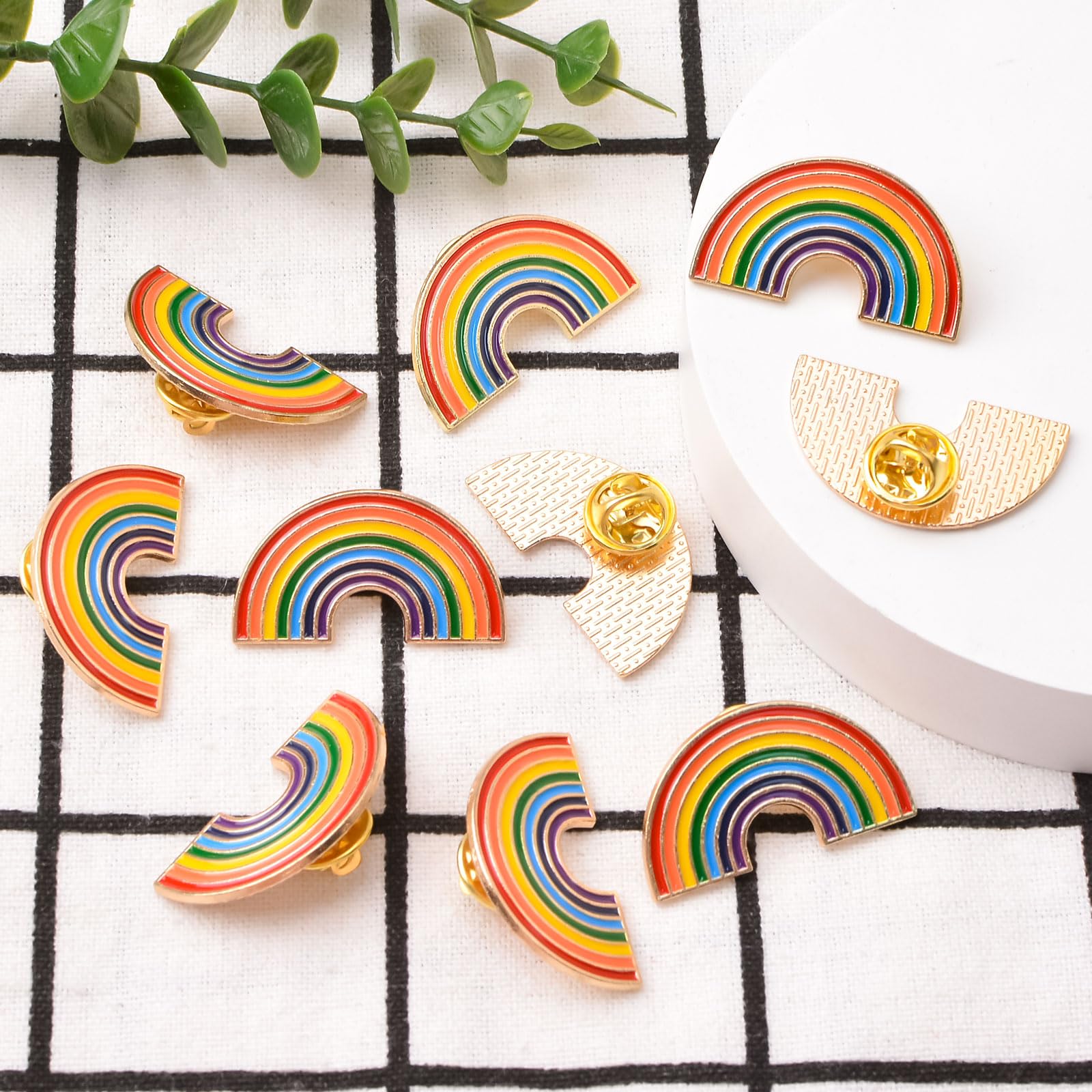 WANDIC Spille con nastro arcobaleno, spille smaltate LGBT Pride arcobaleno gay pride in metallo per abbigliamento zaino decorazione