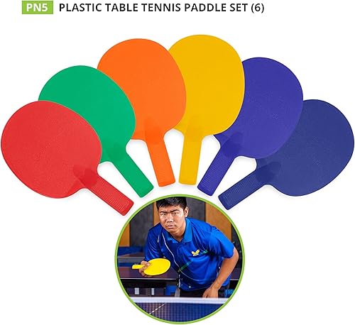 Miniatura 5 de Champion Sports PN5 - Raqueta de tenis de mesa de plástico, surtido