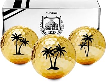 Palm Tree Gifts Golf Balls Set of 3, Golf Lovers from Daughter, Son, Wife, for Fathers Day, Birthday, Retirement, Christmas
