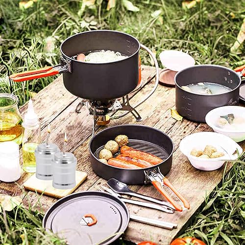 Miniatura 5 de CHGCRAFT 2 juegos de lámpara de quemador de alcohol de metal portátil, estufa de alcohol de aleación de aluminio con cordón de algodón