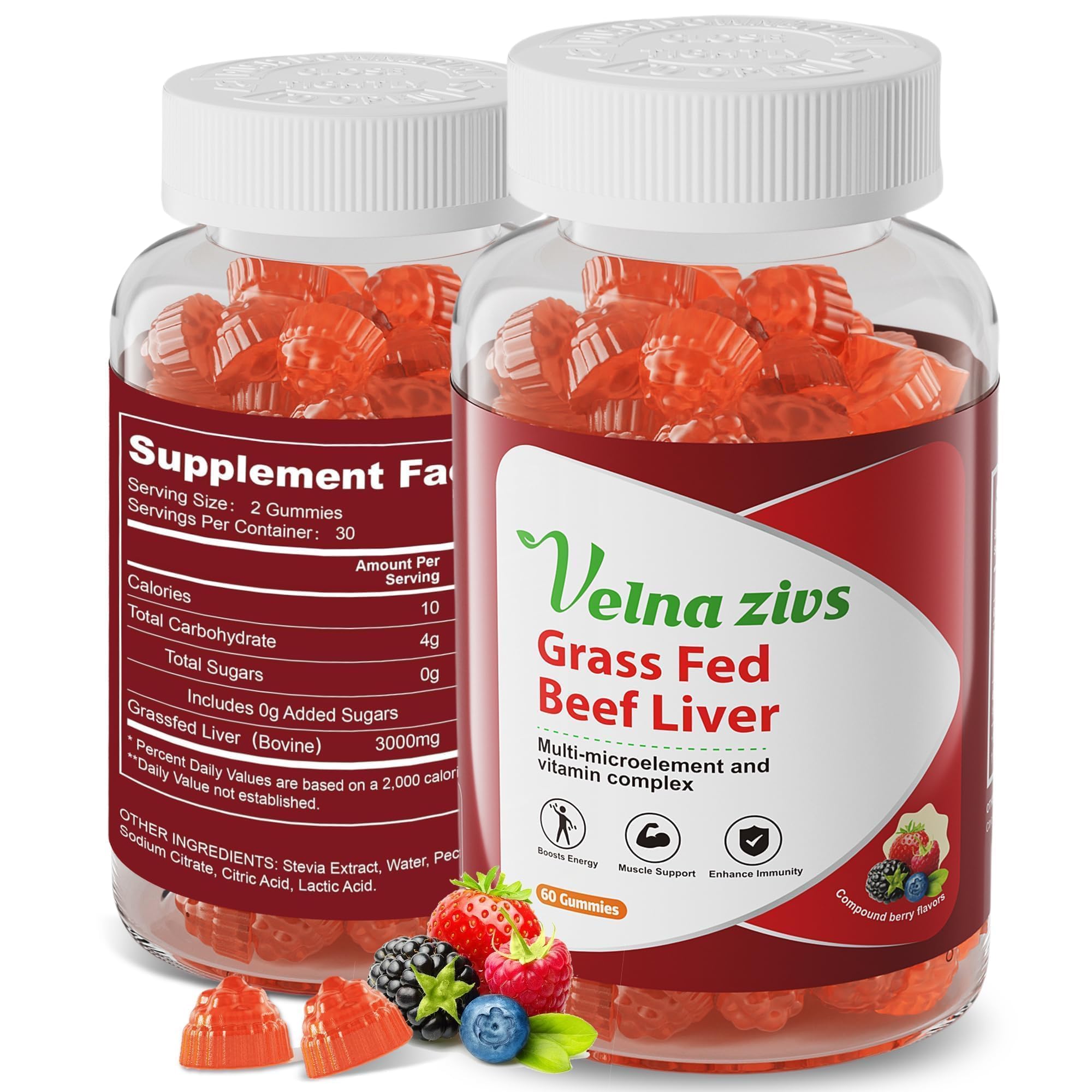 Grass Fed Beef Liver Supplement, Dessicated Liver Gummies for Adults & Kids