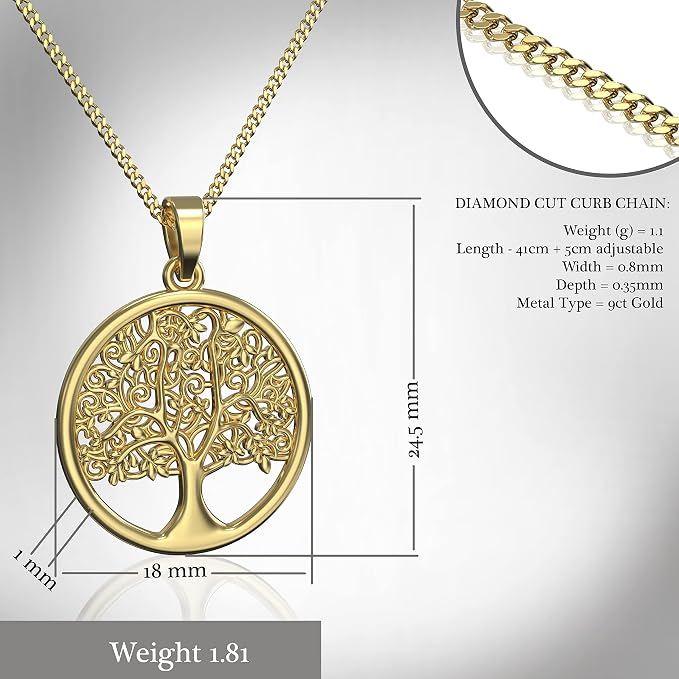 Tree Of Life Gold Necklace 