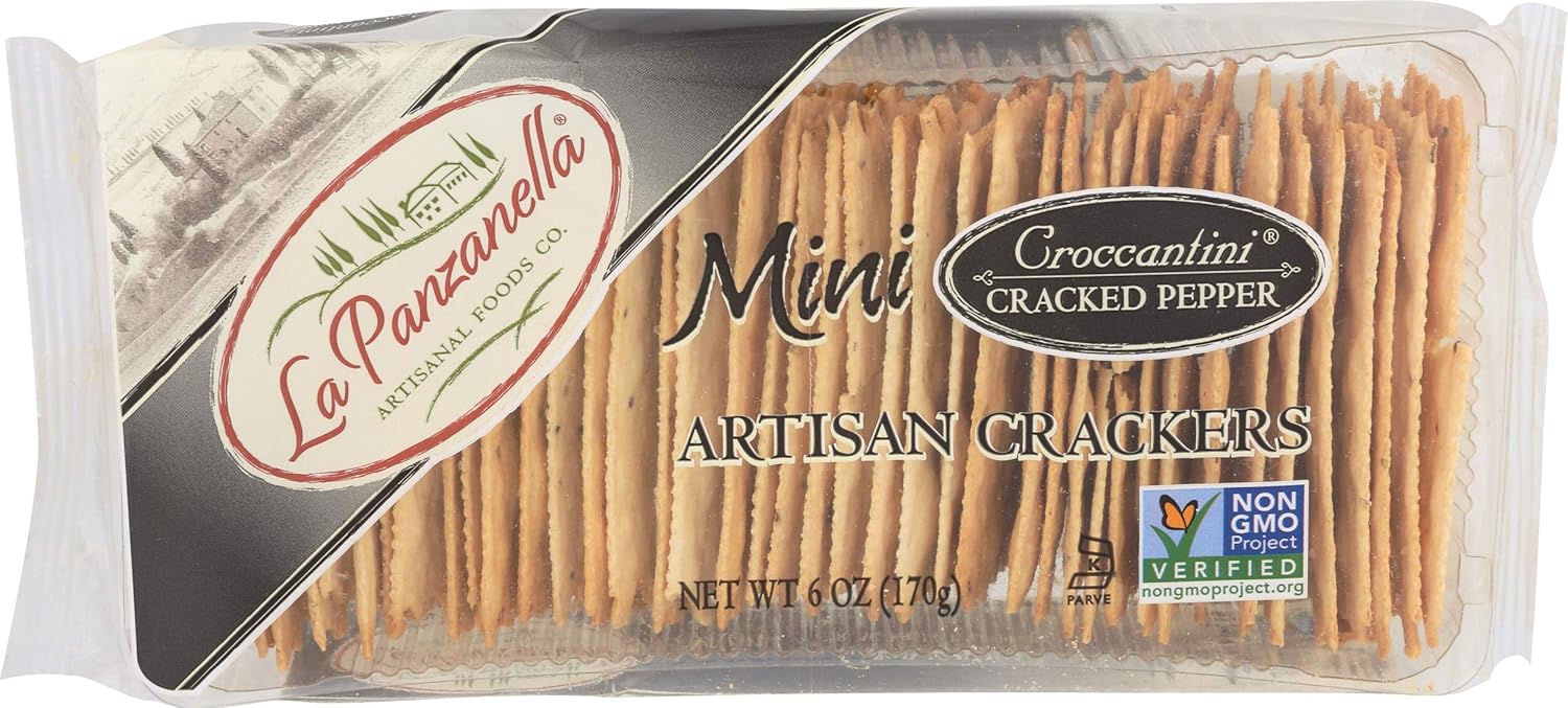 La Panzanella Black Pepper Mini Croccantini, 6-Ounce Packages (Pack of 6)