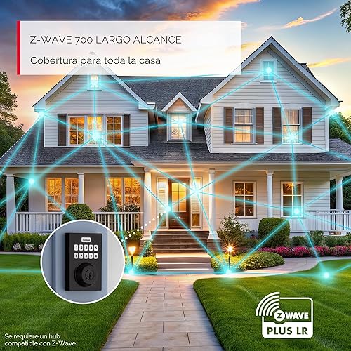 Miniatura 3 de Kwikset HomeConnect 620 Z-Wave Cerradura Inteligente con Teclado de Largo Alcance Habilitado, Entrada Conveniente sin Llave, Códigos de Usuario Mate