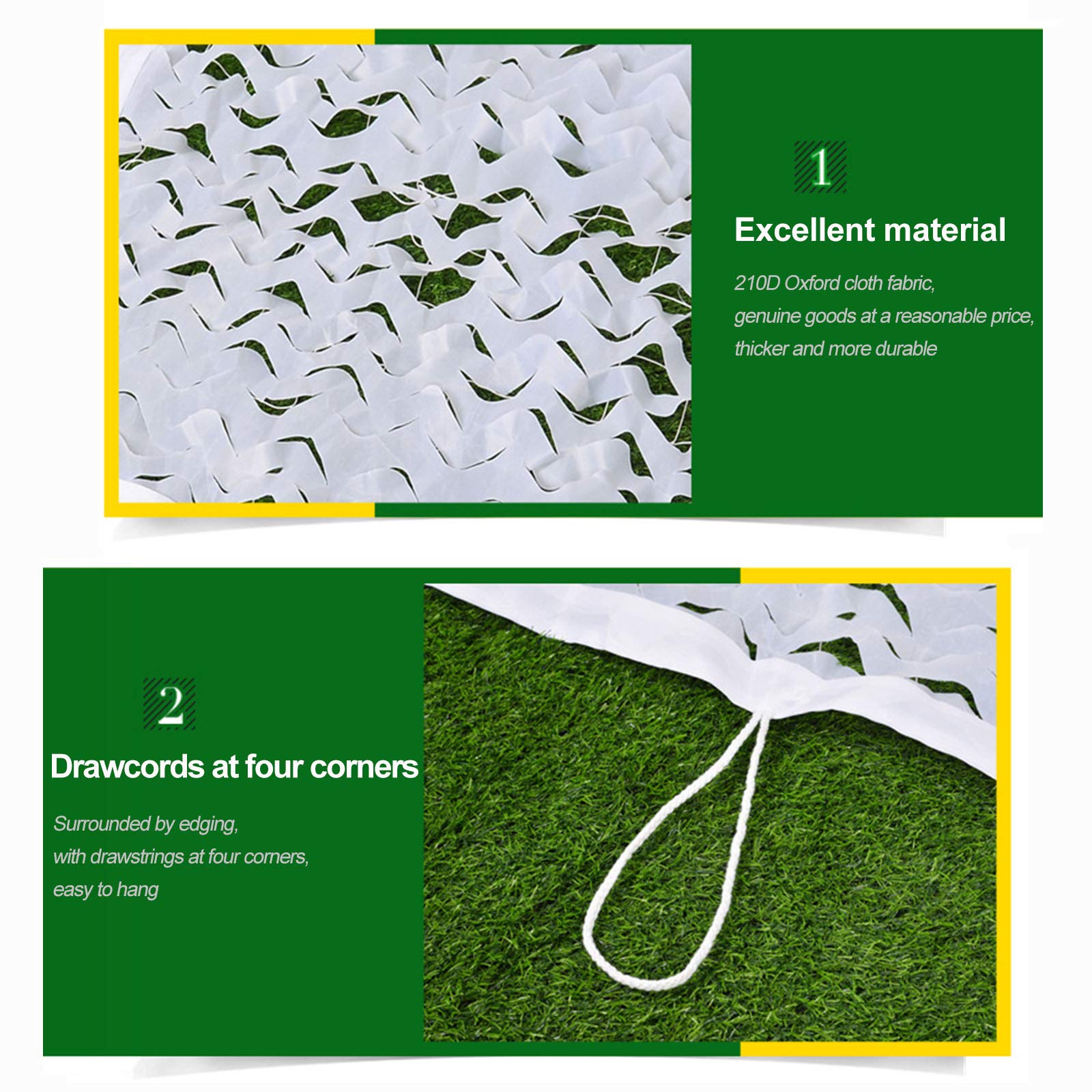 Rete Mimetica Bianca, da Giardino, da Spiaggia, Militare, Leggera e Resistente, utilizzata for Caccia, tiro, Decorazione di Sfondo, coperture for Auto(4x10m)
