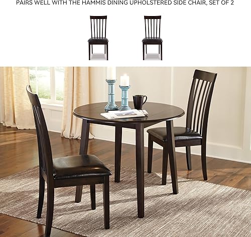 Miniatura 5 de Signature Design by Ashley Hammis - Mesa redonda de comedor con hojas abatibles, hasta 4 asientos, hojas abatibles con bisagras, madera, 36.38