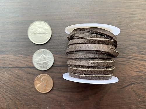 Miniatura 8 de Cords Craft Cordones de cuero con acabado mate plano de 0.118 in para la fabricación de joyas, encaje de cuero Latigo de grano superior, cordón de