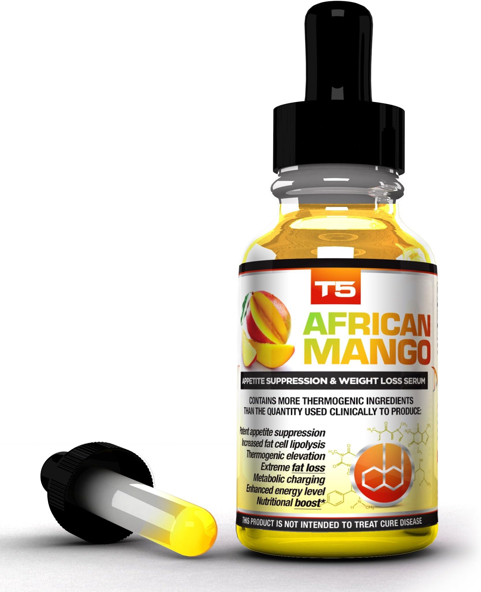 T5 African Mango Serum: African Mango & T5 Fat Burners Blend. Fast Acting & Super Strength Weight Loss & Appetite Suppressant Serum (1 Month Supply)