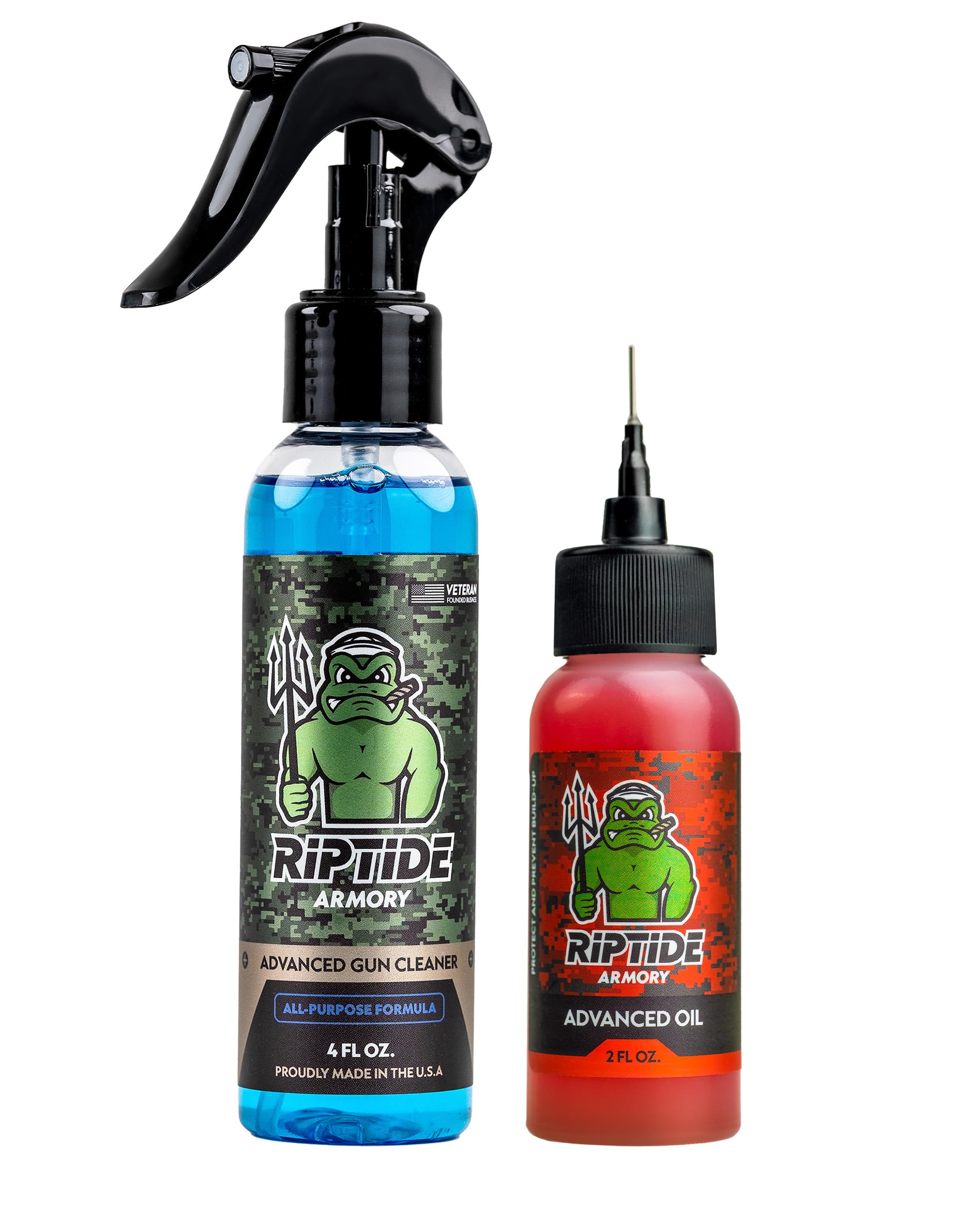 Riptide Armory Advanced Gun Cleaner & Gun Oil Kit - Cleans, Lubes, Protects Targeted Long-Lasting Formula - Nano Coat Technology - Veteran Founded & Formulated by Former US Navy Seal