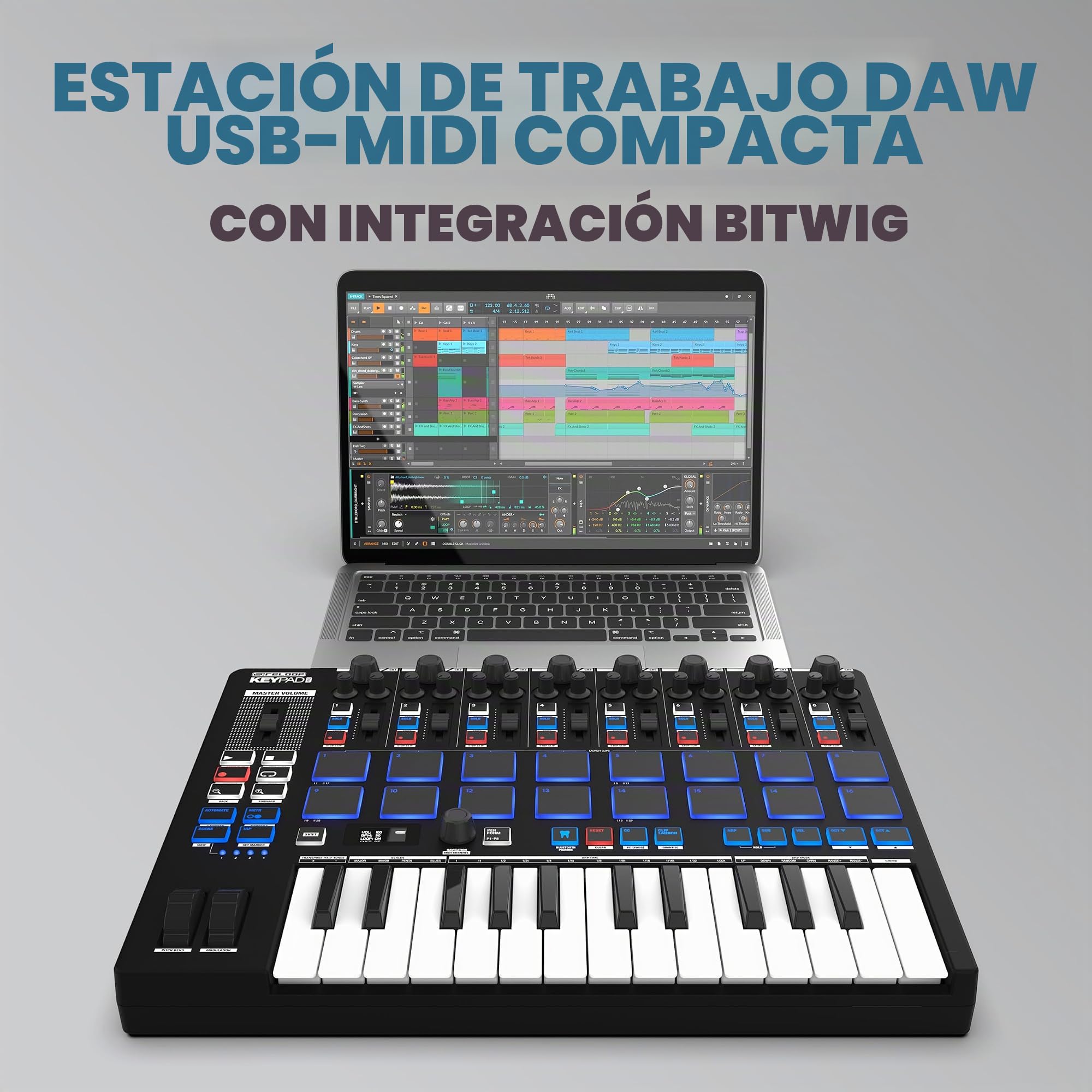 Reloop Keypad Pro - Estación de trabajo DAW compacta con MIDI inalámbrico