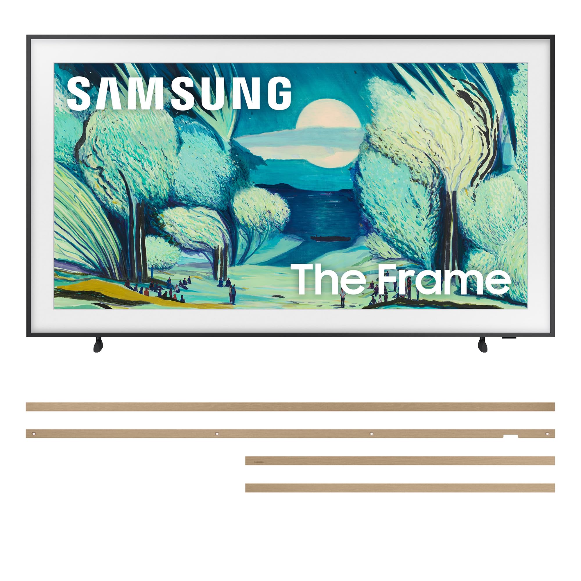 Samsung QN55LS03FAFXZA 55 Inch The Frame QLED 4K Art Mode Vision AI Smart TV with a VG-SCFA55TKB Customizable Bezel - Modern Teak (2025)