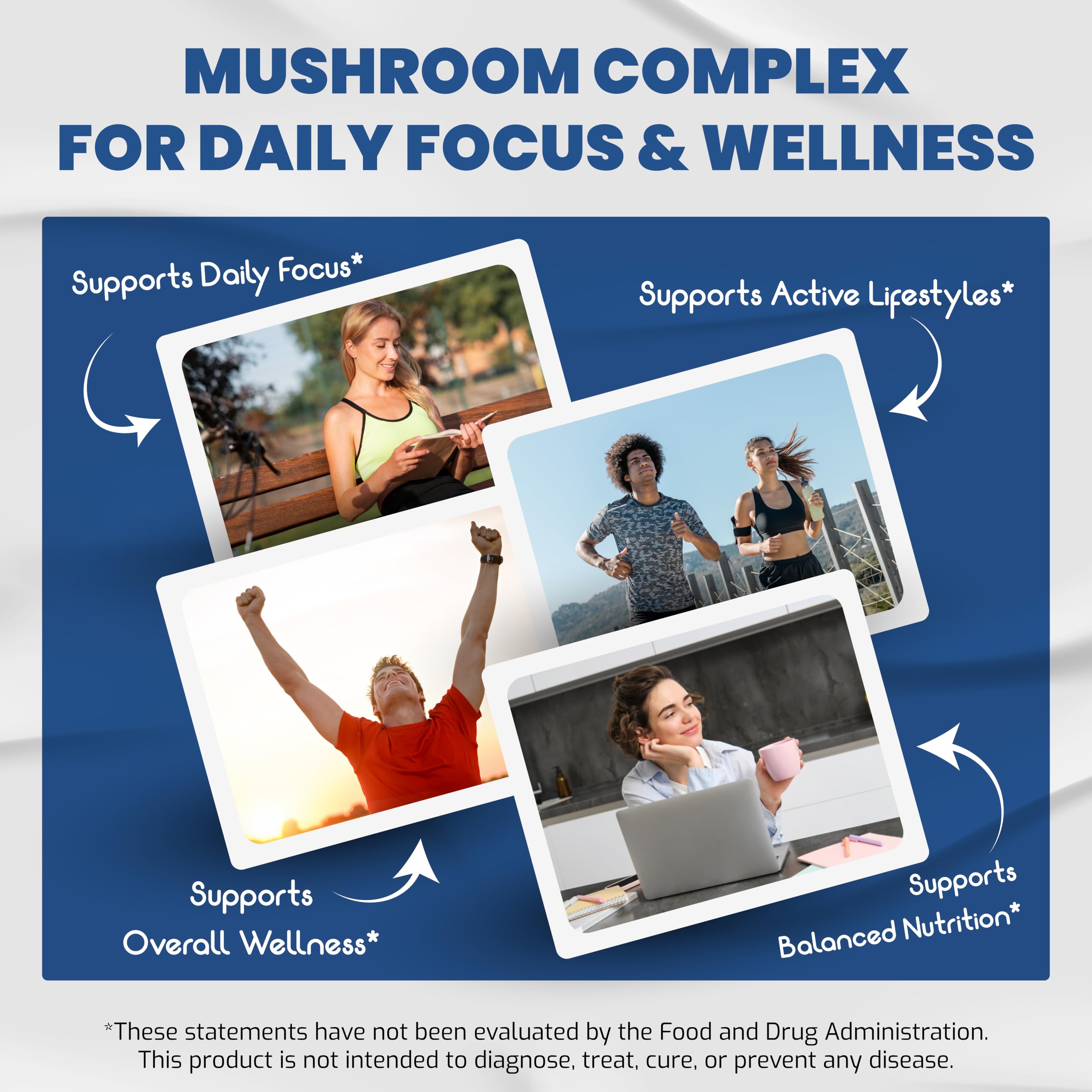 Mushroom Complex 1560mg Lion's Mane & Cordyceps for Brain & Focus, 150 Ct — Amazon image 3