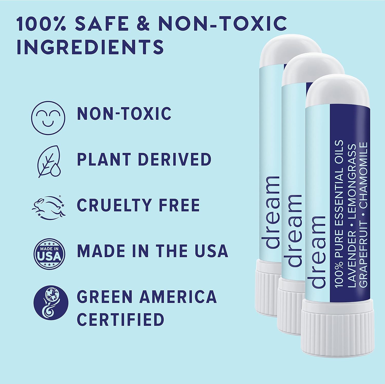 MOXĒ Dream Nasal Inhaler, Essential Oil Blend, Calming, Relaxing, Natural Tension Calmness, Soothing Fragrance, Lavender, Chamomile, Lemongrass, Grapefruit, Made in USA (3 Pack) - Image 4