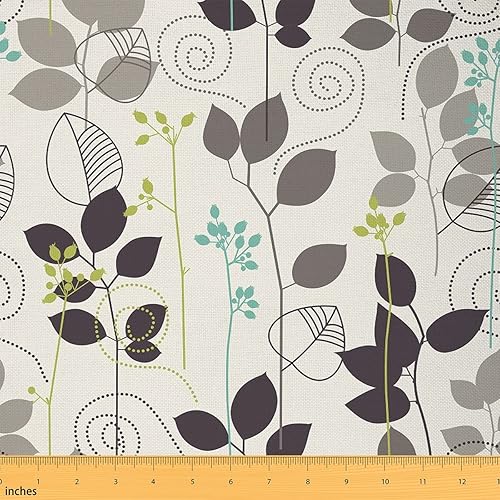 The Yard - Tela de hojas de jardín, tela de tapicería de ramas botánicas, hojas tropicales, tela decorativa para interiores y exteriores, tela