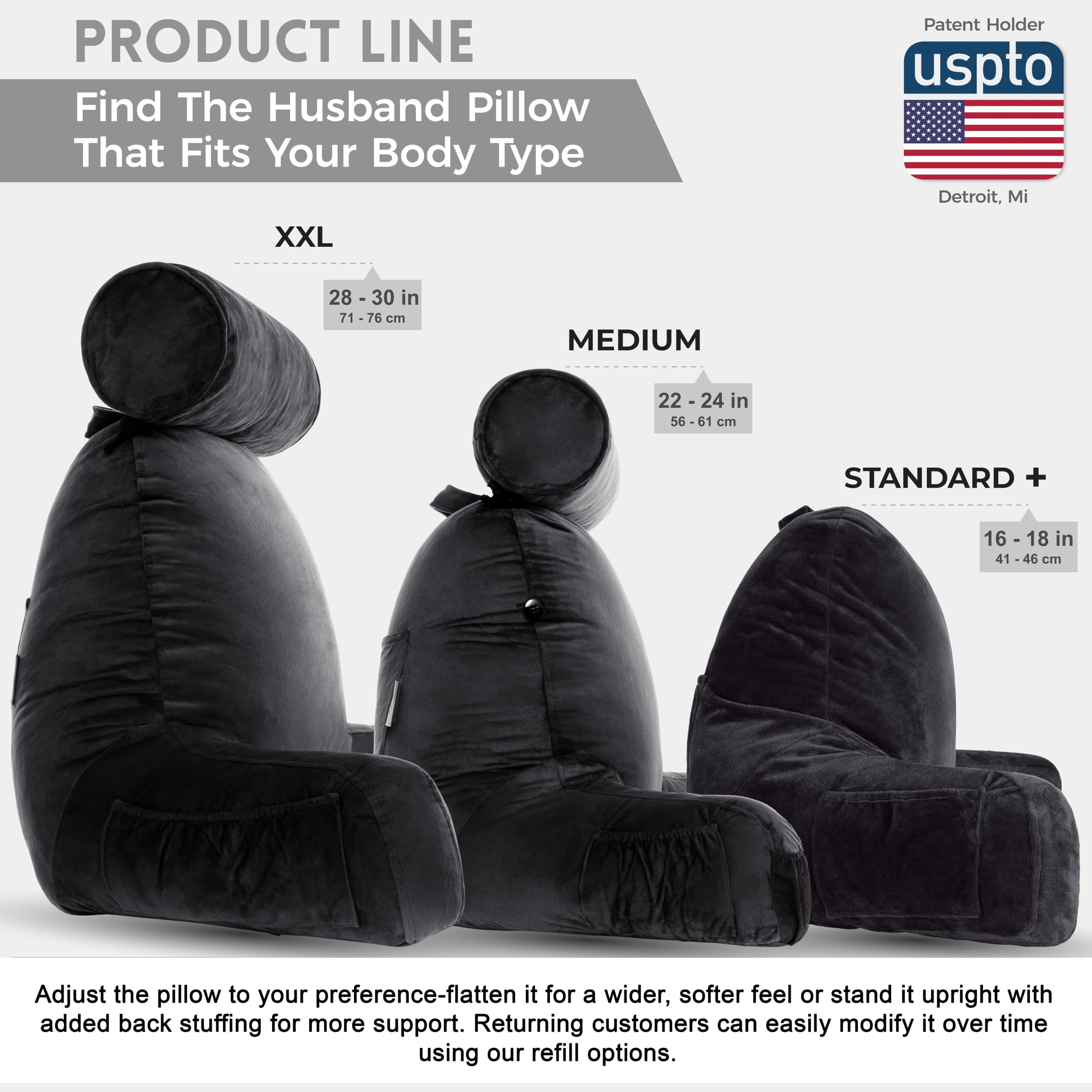 Amazon.com: Husband Pillow XXL - Reading Pillow Bed Chair with