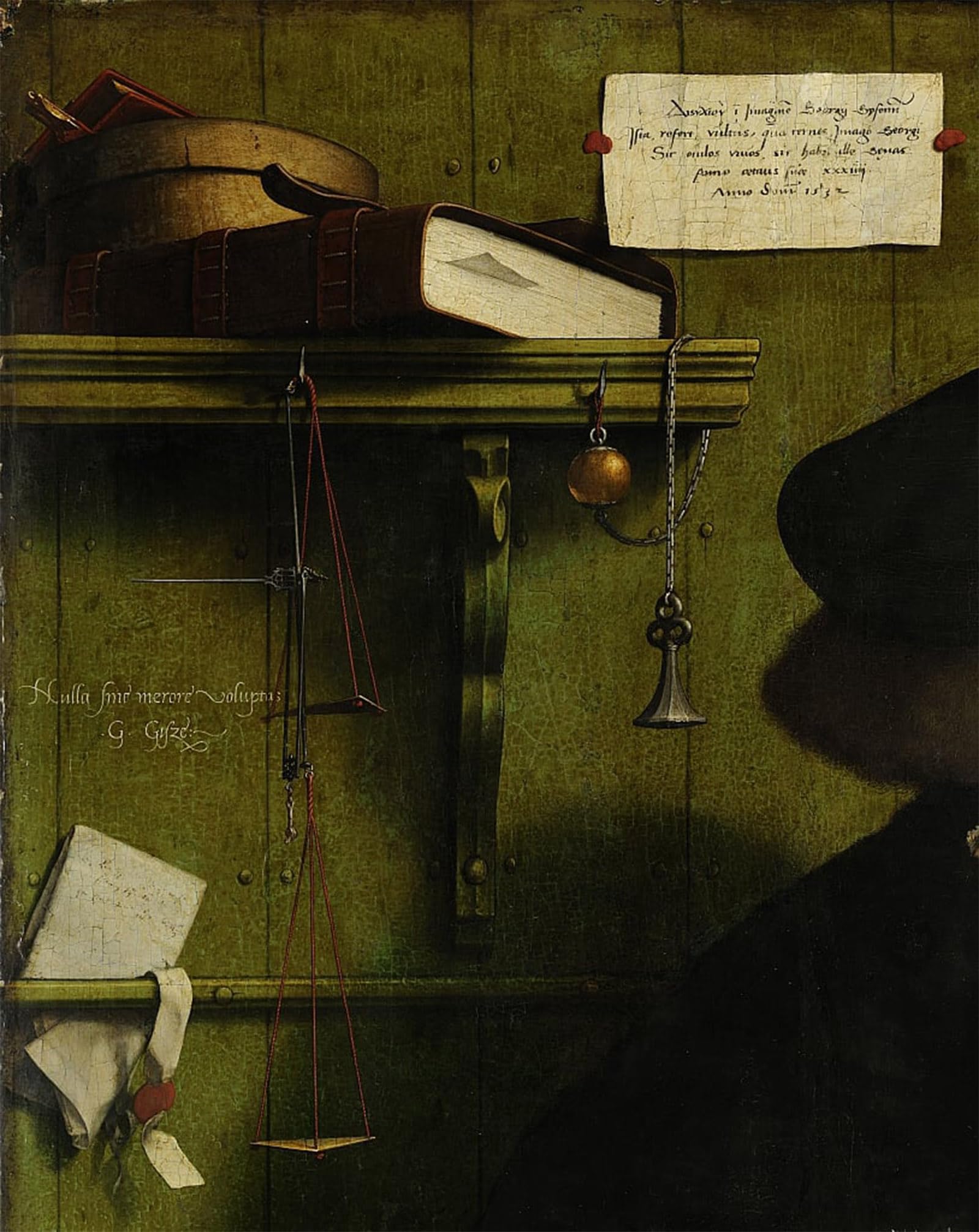 POSTERIIk Vintage Art Print Images Pictures Print the Merchant Georg Gisze Detail by Hans Holbein the Younger Modern Colour Posters for Office Home Decor 60x90cm