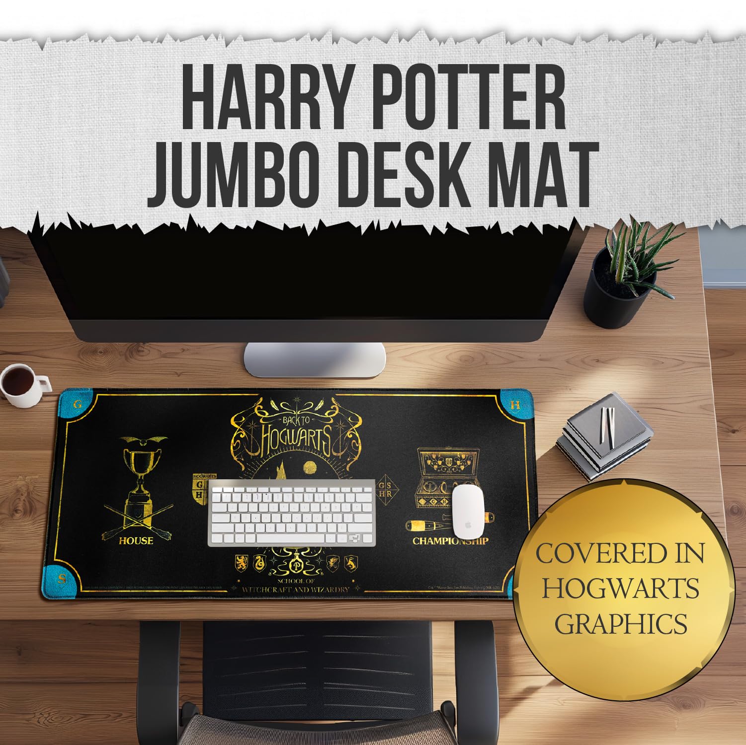 Harry Potter Jumbo Desk Mat - Adult Large 70 x 30 Centimetres Gaming Desk Pad, Assorted, XX Large - Image 2