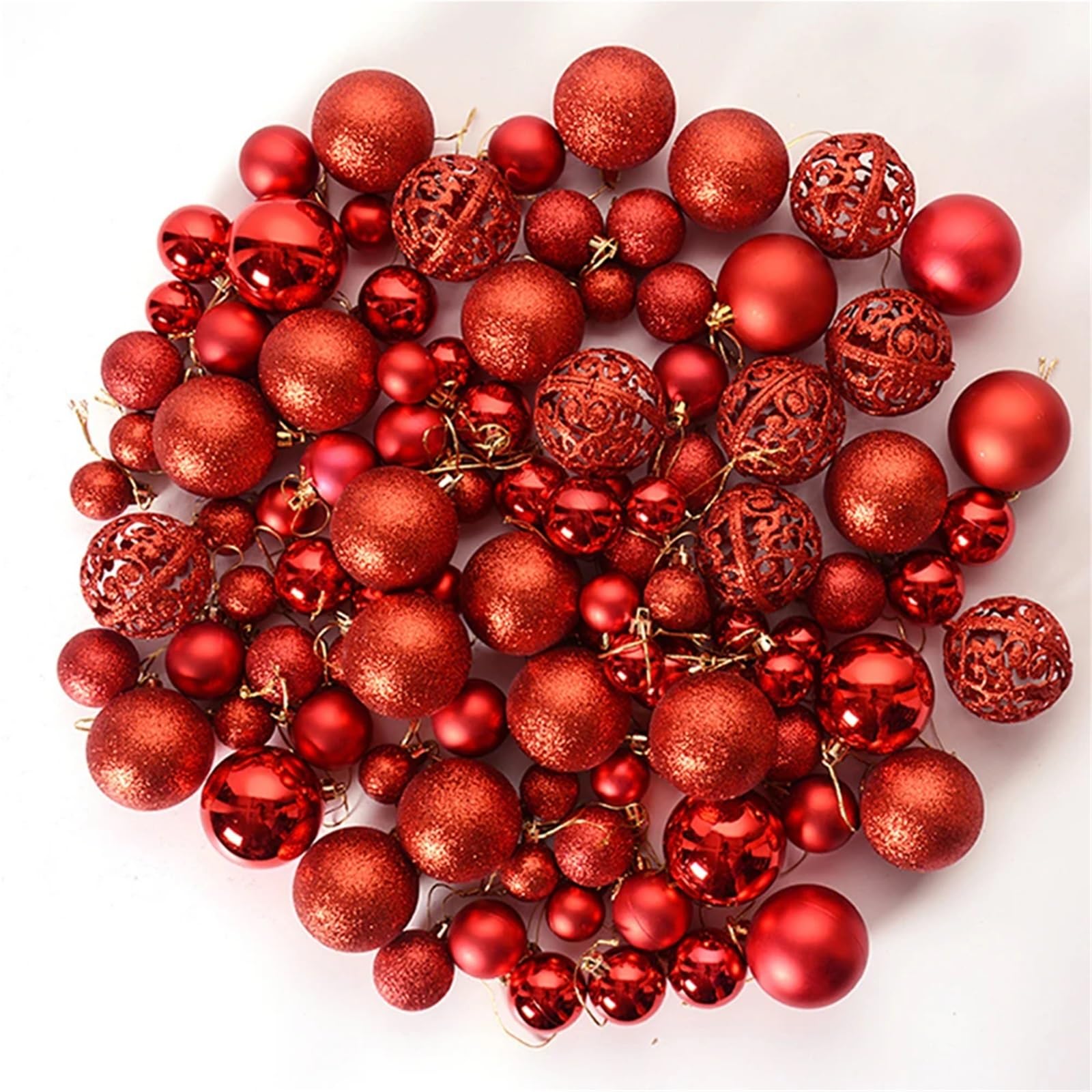 Bolas de Navidad Decoracion 100 Bolas Navideñas De 3-6 Cm For Colgar En El Árbol Navidad, Plástico Irrompible(Lake Blue)