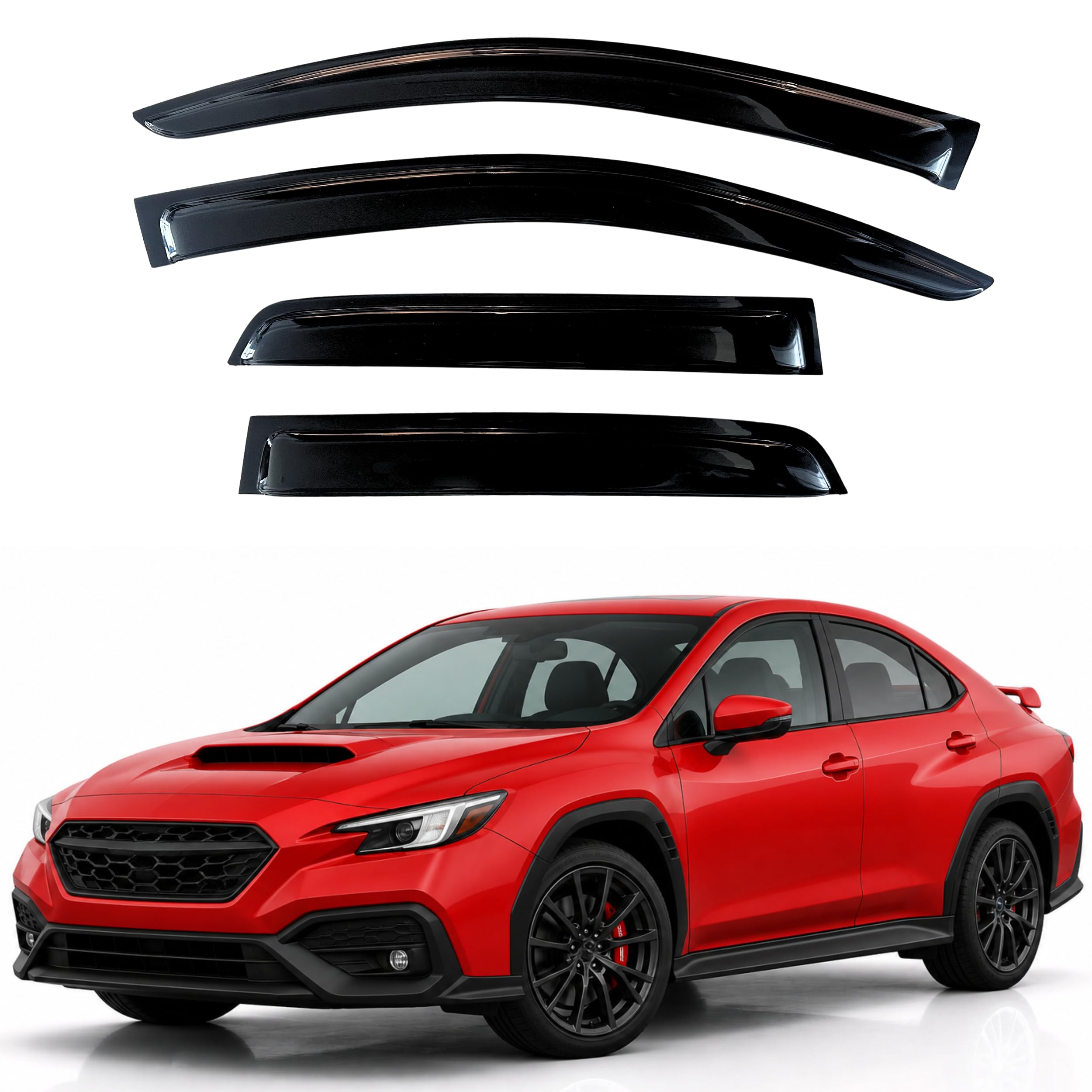 KPY Rain Guards Fit for 2022-2026 Subaru WRX, Out-Channel Window Visors Vent Wind Deflectors 4PC, Car Accessories for 22-26 WRX