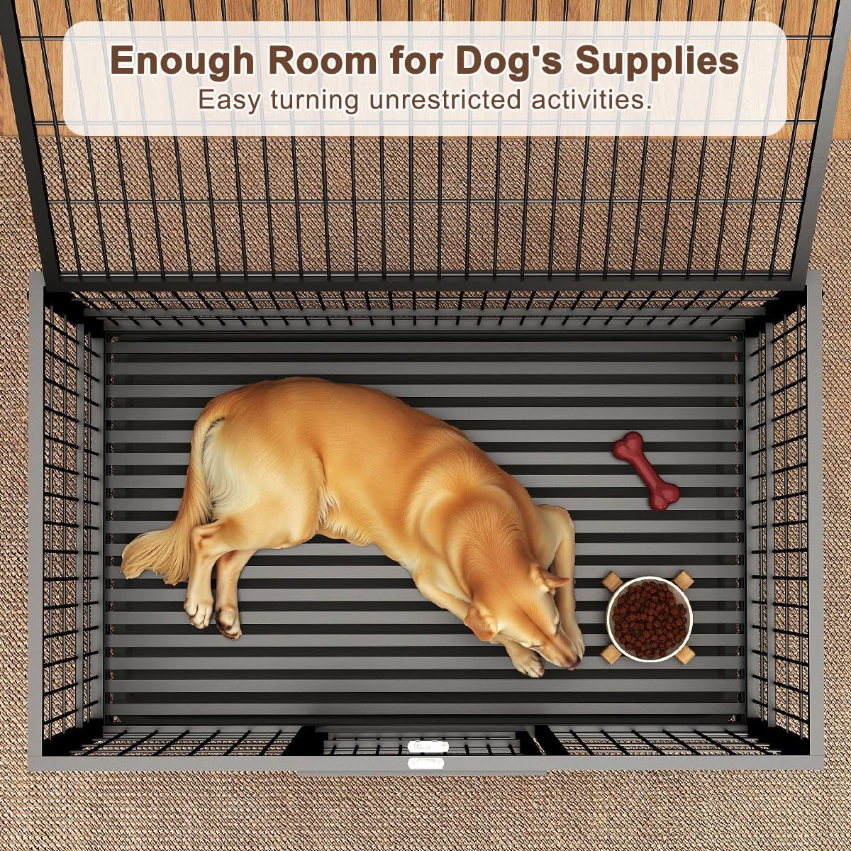 Heavy Duty Dog Crate for Indoor Use,42 Inch Dog Cage for Large Dogs, Professional Grade Pet Kennel, Durable Construction