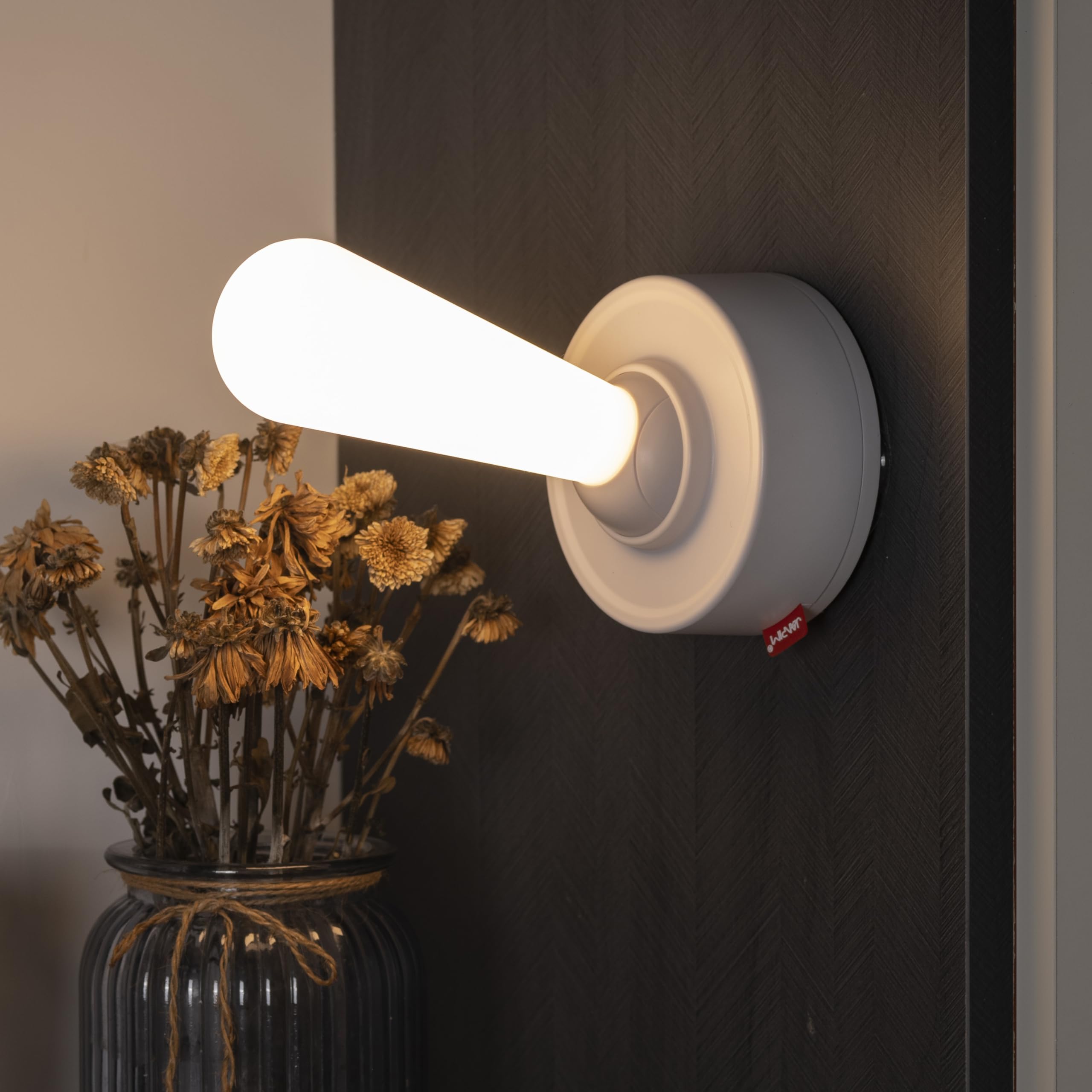 Palanca de luz nocturna innovador regulable interruptor de palanca elegante divertido pared/escritorio Uso lindo en forma de palo lámpara recargable (blanco) 4