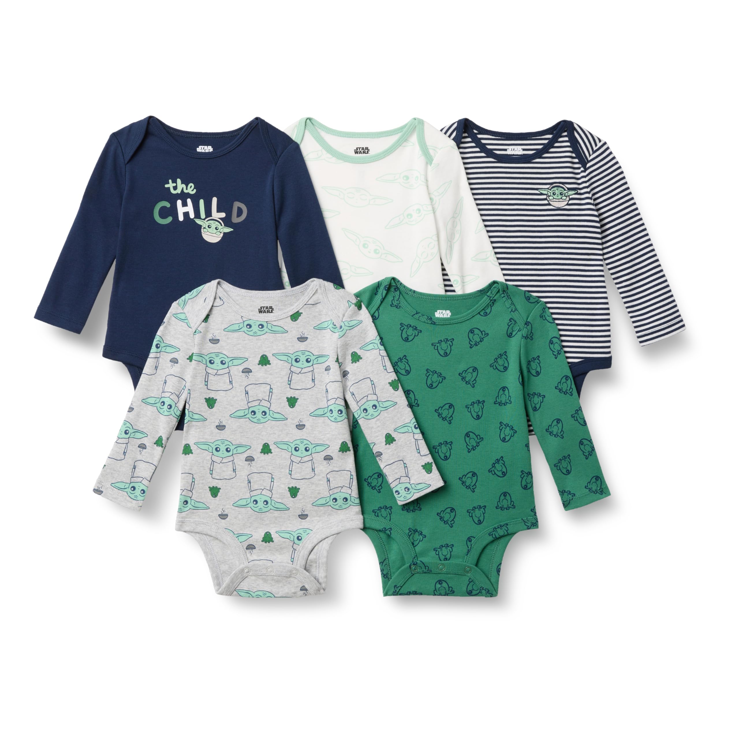 Amazon Essentials Disney | Marvel | Star Wars Body à Manches Longues en Jersey de Coton Unisex - Bébé, Lot de 5