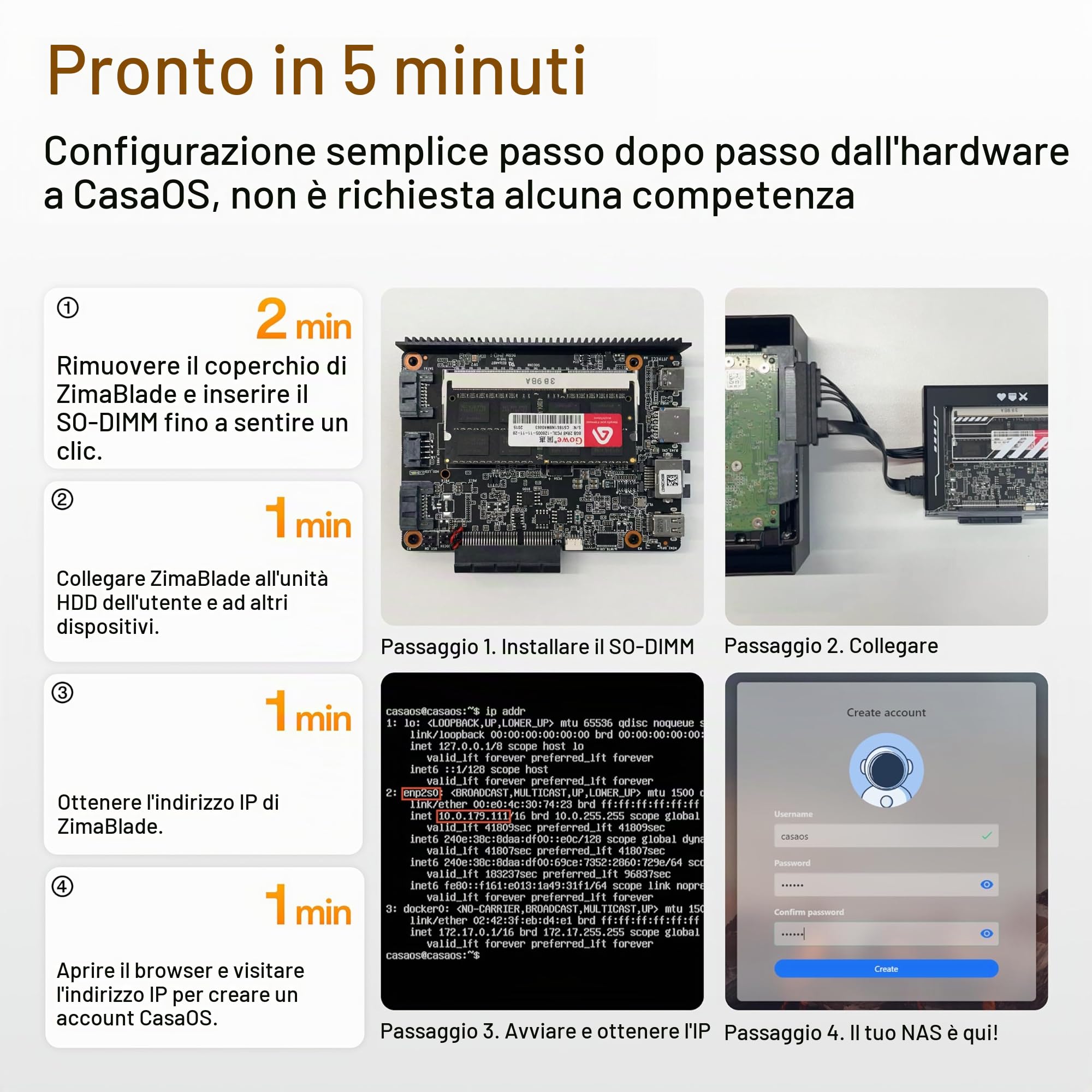 ZimaBlade X86 Server a scheda singola per Cyber Native, Kit NAS DeskBuild NAS fai da te a 4 core con app One-Click Server personale hackerabile con PCIe x4, Gigabit Ethernet Network Attached Storage