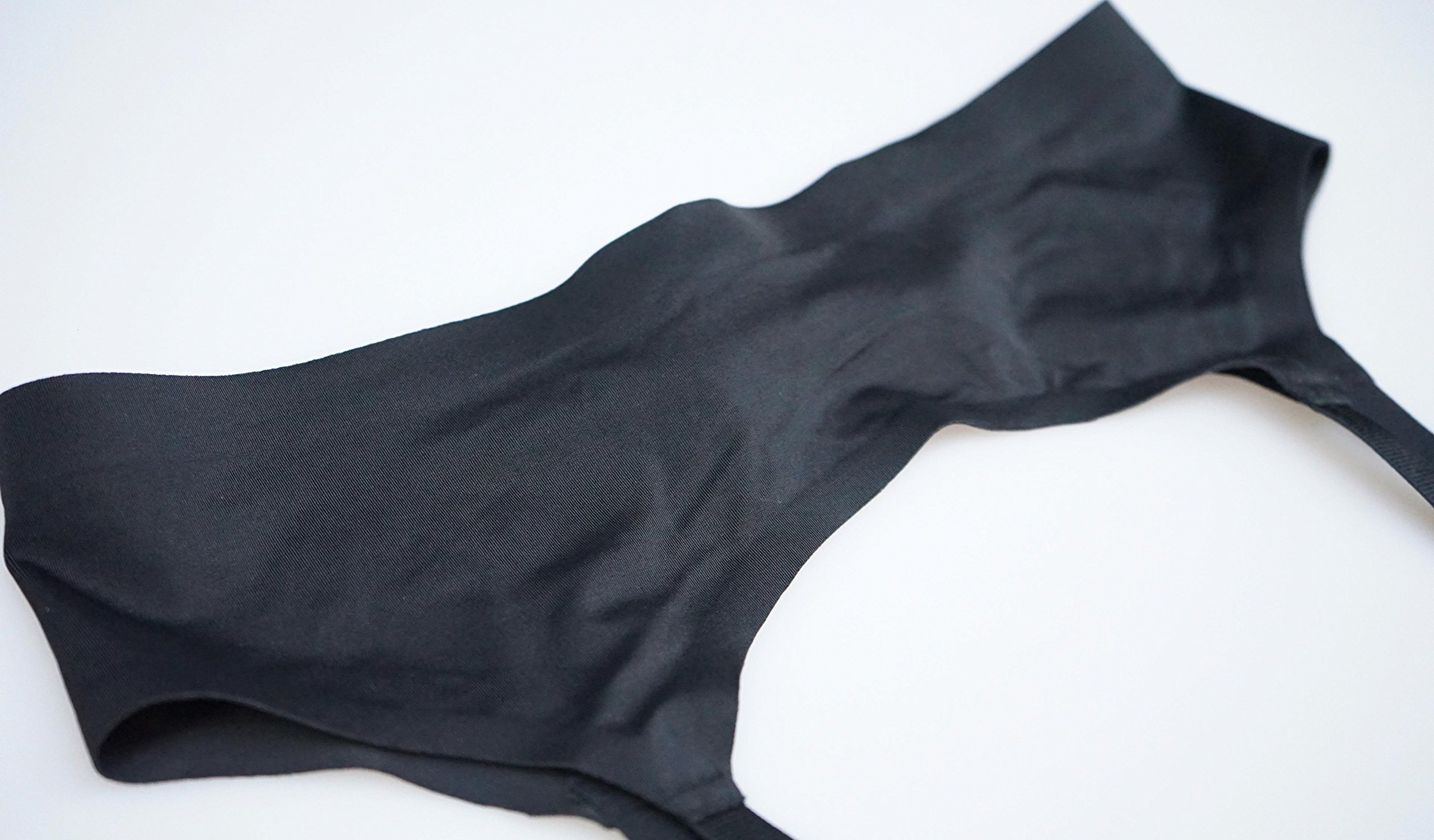 TVRtyle S506B - Reggicalze nero senza cuciture, 4 larghe cinghie con fibbie in metallo, sexy, da donna