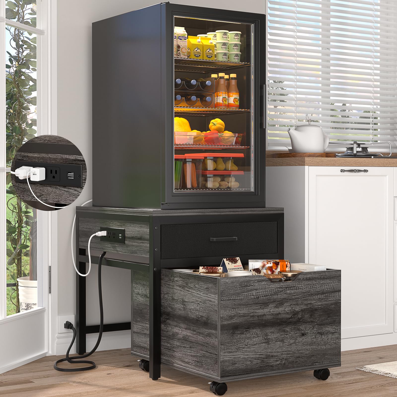 supporto frigorifero unikito mini con cestino regolabile