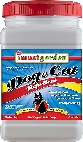 I Must Garden - Repelente para perros y gatos, granular de 3 libras, natural y seguro para mascotas