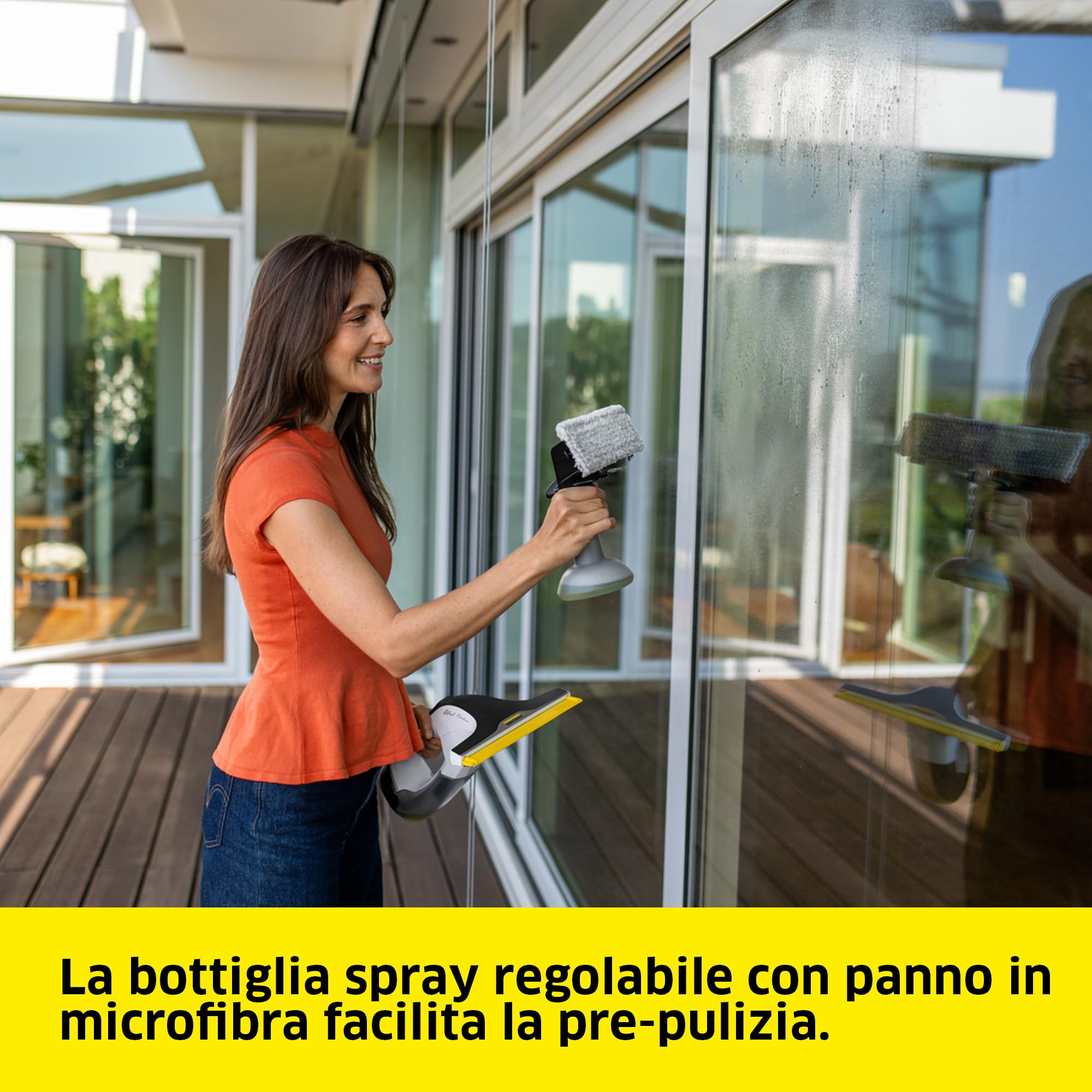 KÄRCHER lavavetri a batteria WV 8 Signature Line, autonomia: 55 min, serbatoio: 150 ml, 2 labbra, flacone spray e 2 panni in microfibra, raschietto per sporco, detergente per vetri