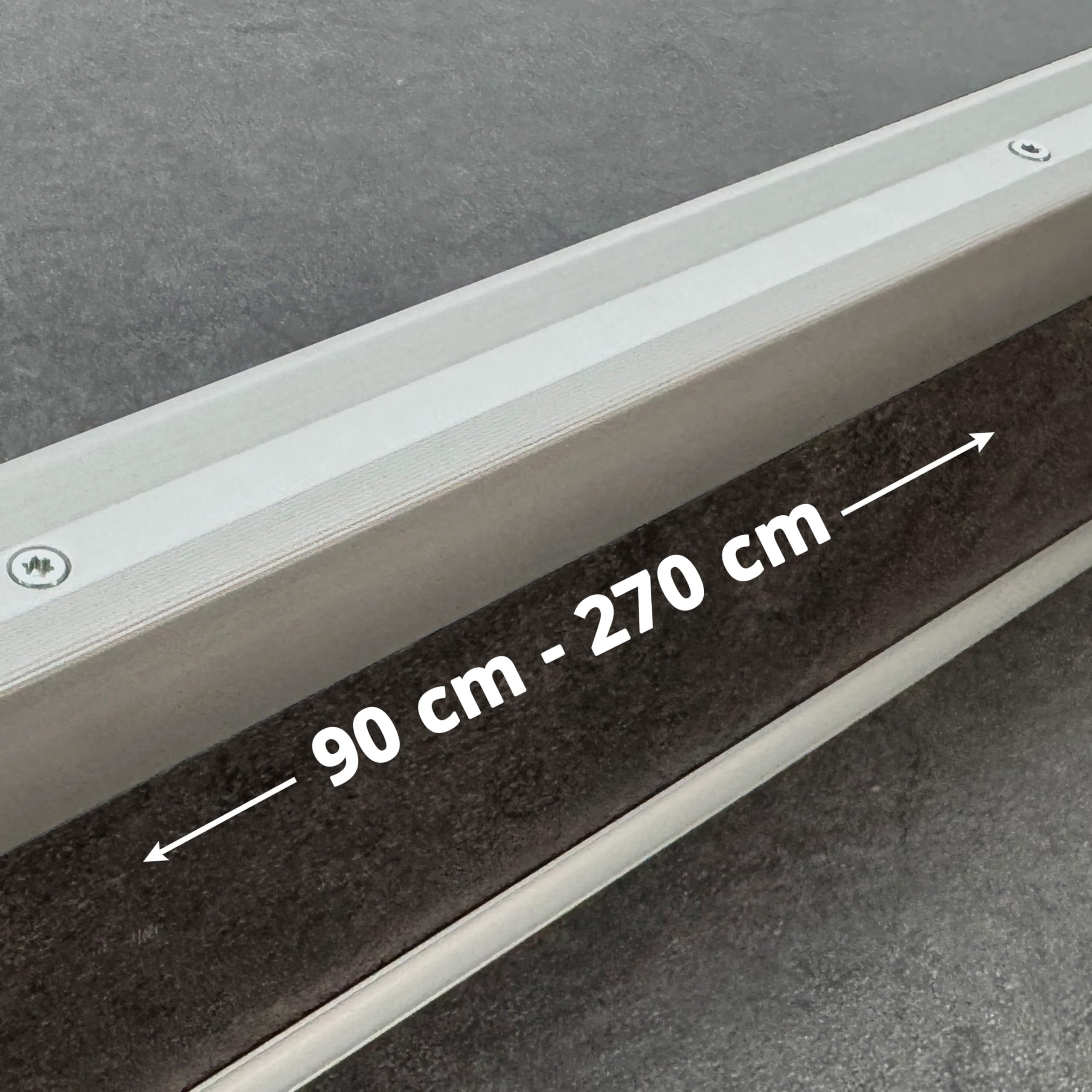 ufitec® Profi Smart Profilsystem für Vinylböden - geeignet für Belagshöhen von 5-9 mm - ALU eloxiert (Treppenkantenprofil | Länge: 270 cm, Silber)