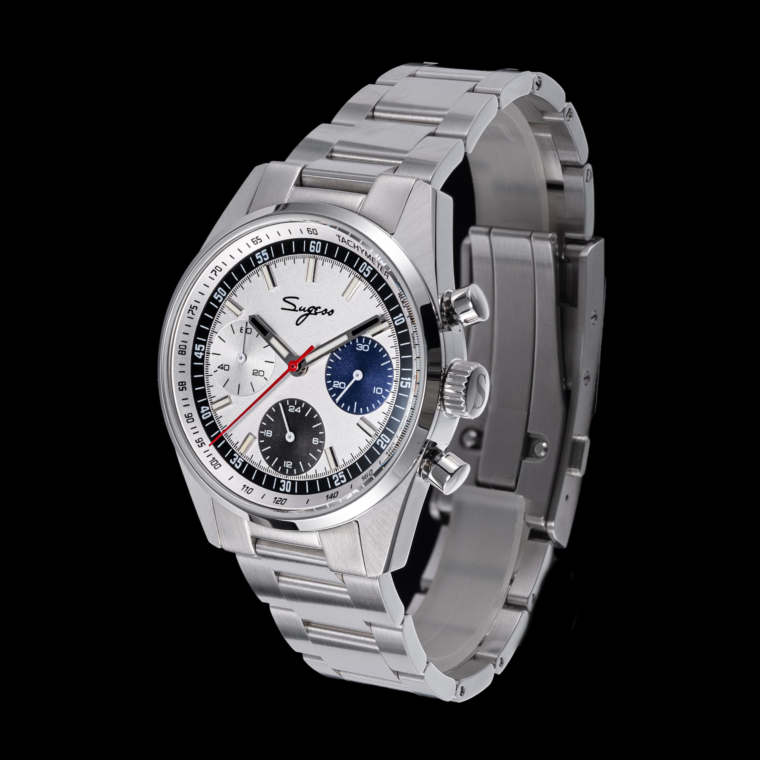 S465.TE.S Crono Heritage Fashion Cronografo Meccanico Uomo Orologio Acciaio Gabbiano 1963